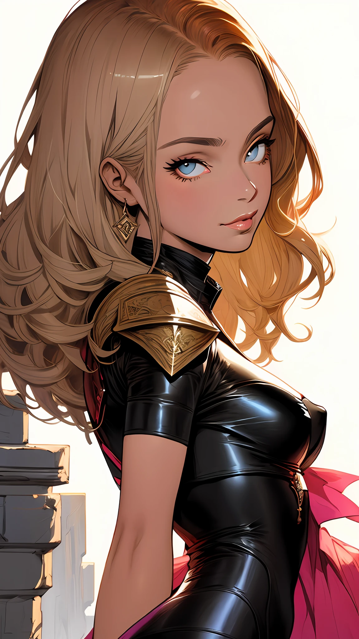 uma mulher com uma roupa vermelha e branca segurando uma espada, Graphic artist Magali Villeneuve, inspirado em Magali Villeneuve, assassina feminina, Magali Villeneuve», female redhead templar, cushart krenz arte chave feminina, epic exquisite character art, Estilo Raymond Swanland, Retrato do Paladino Feminino, female paladin