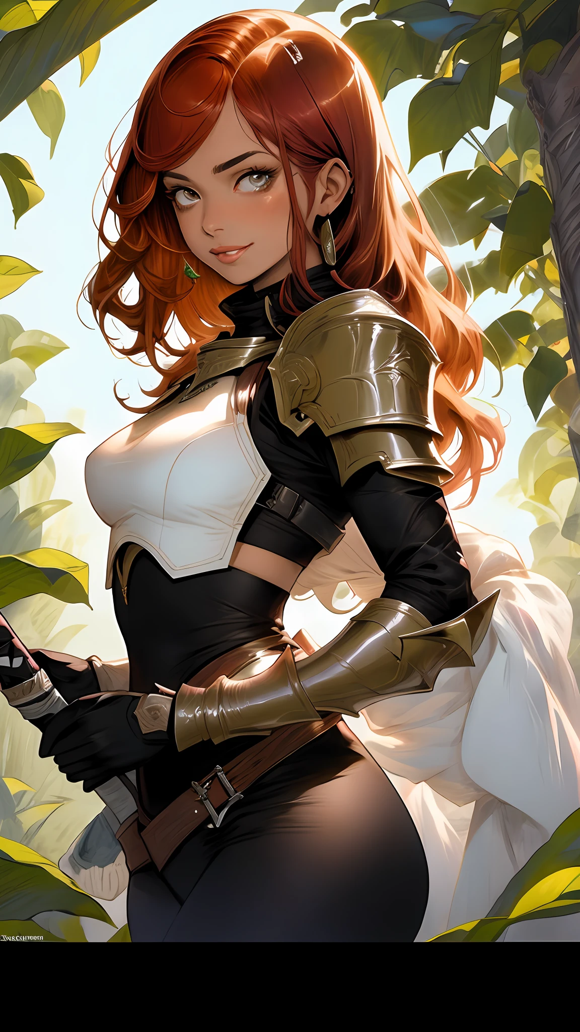 uma mulher com uma roupa vermelha e branca segurando uma espada, Graphic artist Magali Villeneuve, inspirado em Magali Villeneuve, assassina feminina, Magali Villeneuve», female redhead templar, cushart krenz arte chave feminina, epic exquisite character art, Estilo Raymond Swanland, Retrato do Paladino Feminino, female paladin