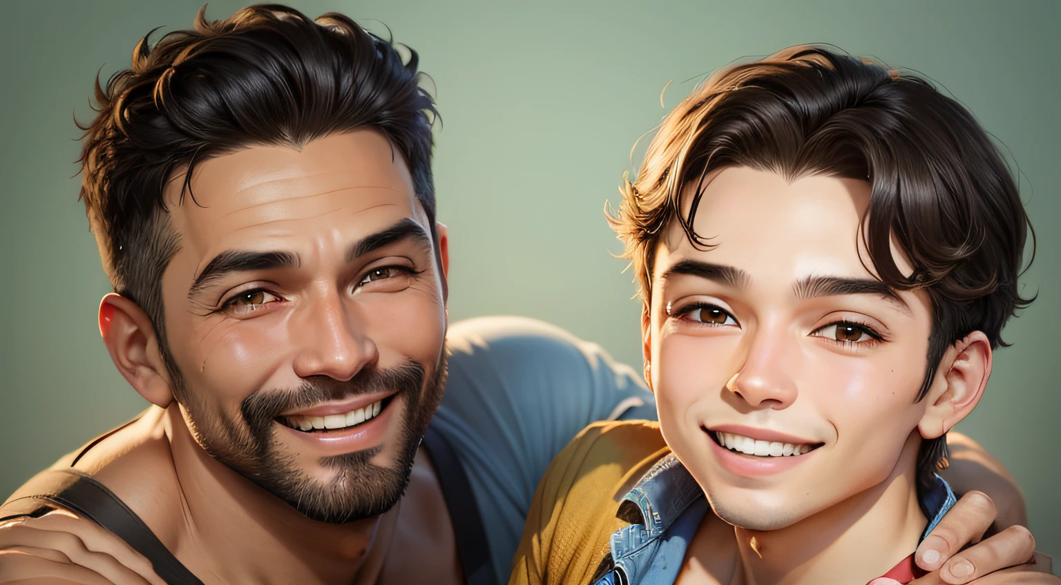 pai e filho sorrindo