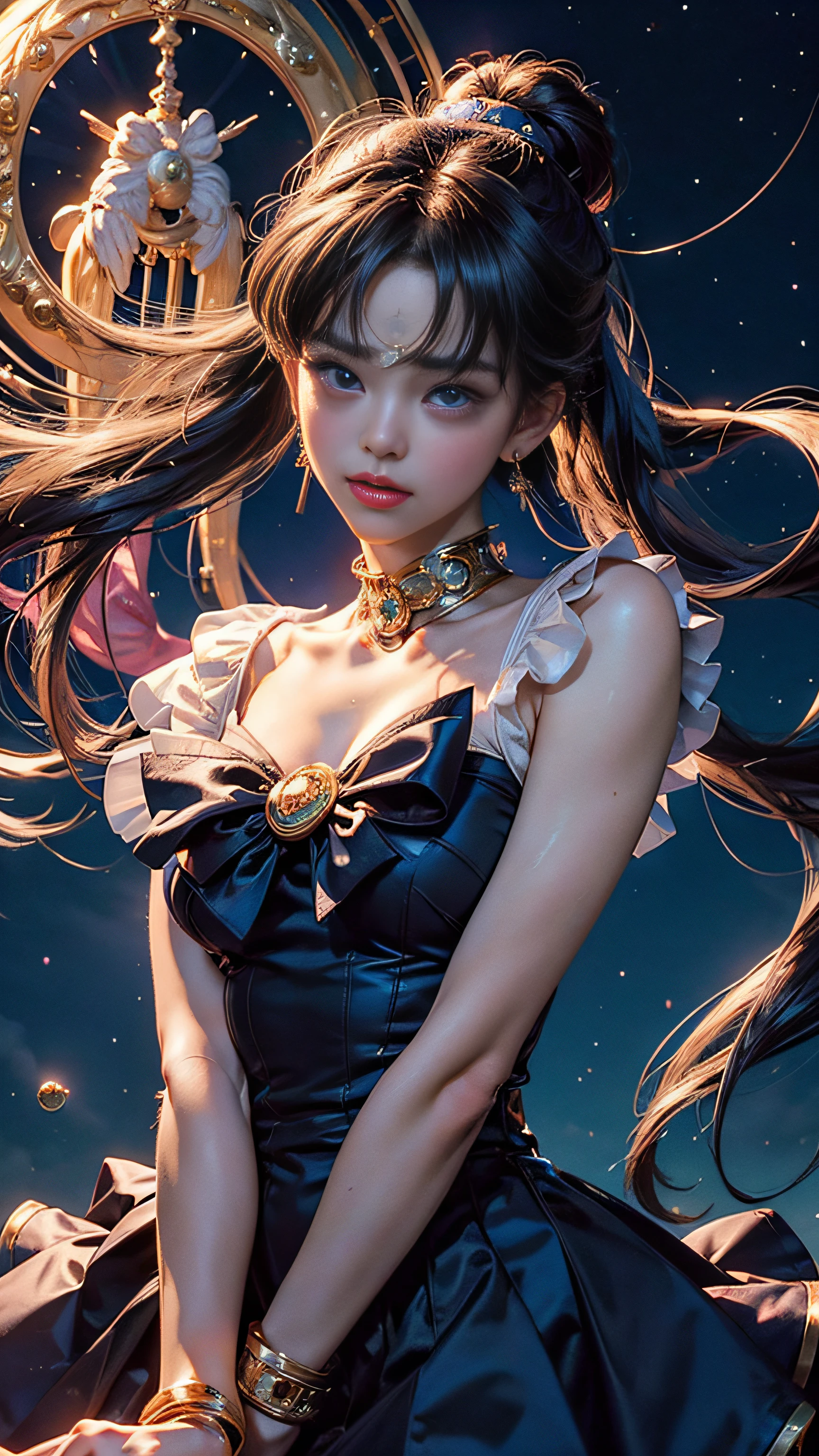 Super beautiful shining big eyes、((​masterpiece)), ((top-quality)), (ultra-detailliert), ((ighly detailed)), 4K, (8K), Sailor Moon crying because her boyfriend broke up, long Brond Hair, The aesthetics of Sailor Moon, dreamcore, The aesthetics of a sad girl, Sad Staff Man