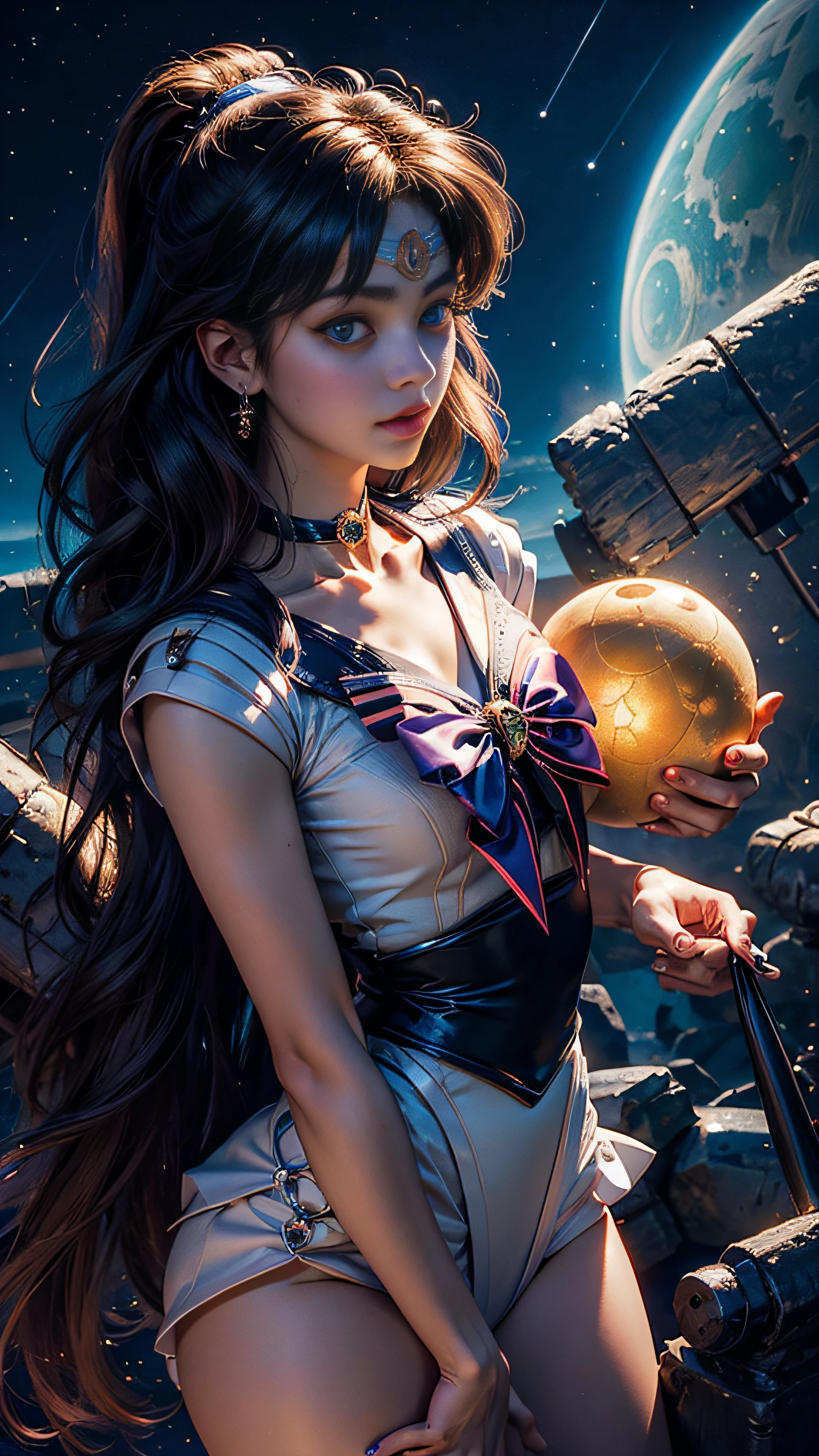 Super beautiful glowing big eyes、((masterpiece)), ((top-quality)), (ultra-detailliert), ((ighly detailed)), 4K, (8K), Sailor Moon, long Brond Hair, The aesthetics of Sailor Moon, dreamcore, Aesthetics of pleasure