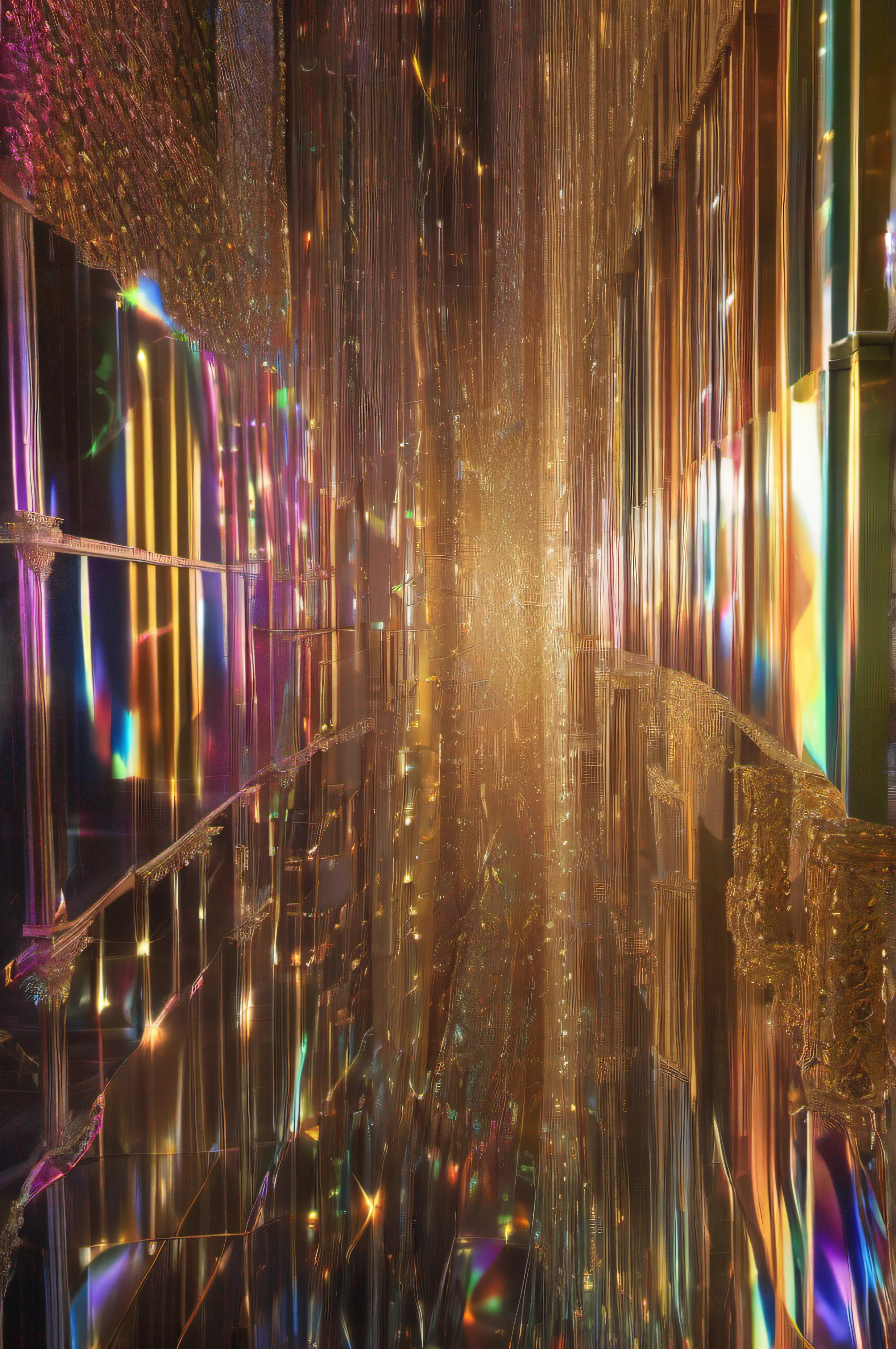 Holographic foil, Luminism, from above, Ultra-Wide Angle, diffraction spikes, UHD, masterpiece, ccurate, award winning, highres, best quality, 16k,(((symetric)))