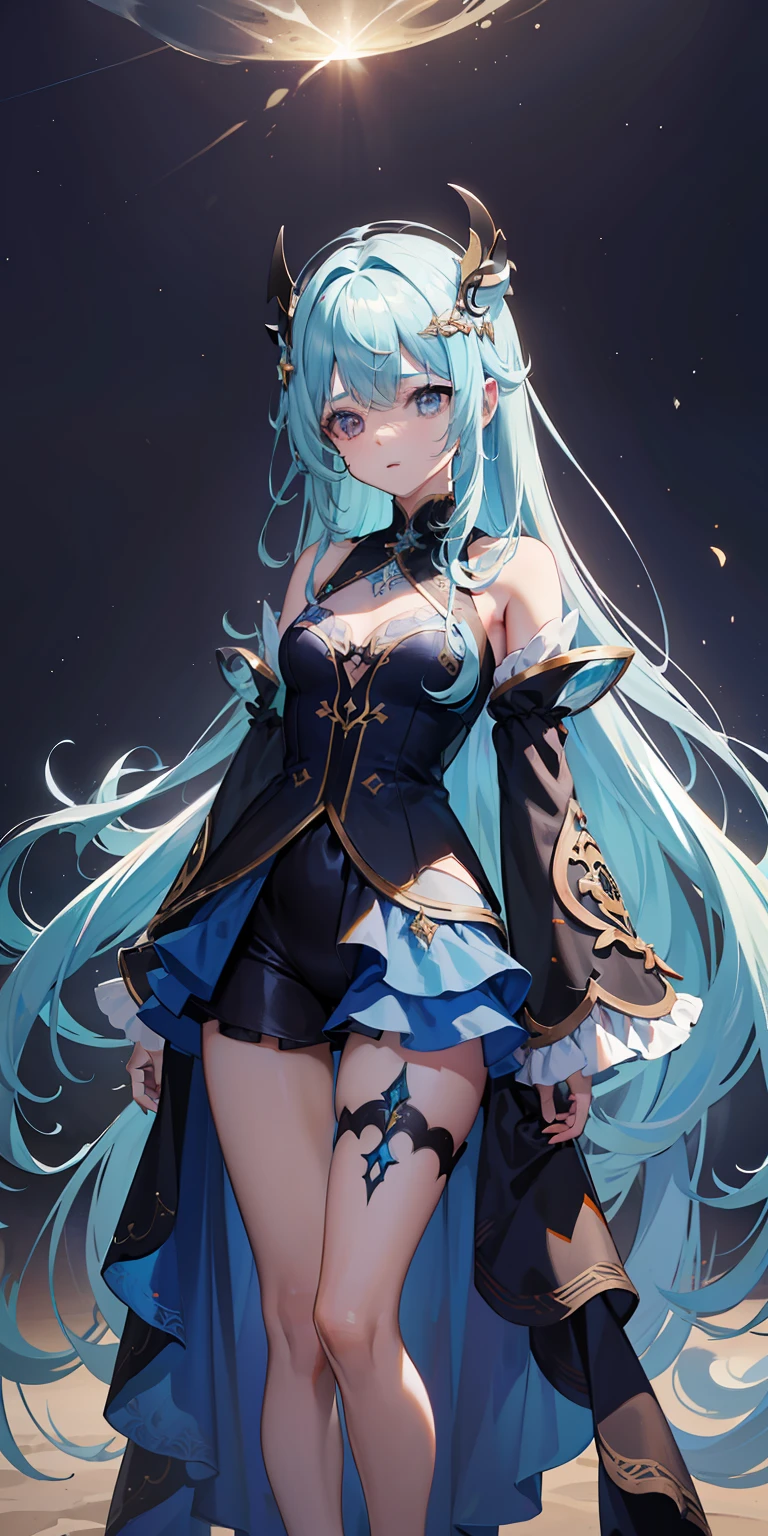 (Imagem rica, qualidade de obra-prima) arte requintada 8K CG, postura semelhante a deusa, movimento de joelhos, pele fina e macia, beautiful translucent, cabelo preto bonito, medium long hair and messy hair fusion aesthetic form, pele clara e suculenta, seios grandes uniforme JK, perspectiva parte 1,2 times enhanced silhouette effect, delicate pajamas transparent blue pattern, detalhes complexos e requintados, fundo ligeiramente desfocado, charming and lascivious leg-opening temptation, saliva jorrando.