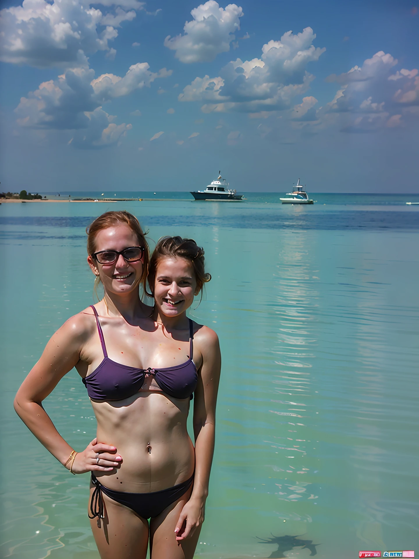 2heads, two headed girl, ( girl:1.5), (female:1.5), (two heads attached to one body:1.4), (redhead:1.3), conjoined twins, heads side by side, one torso, young, uncomfortable, barefoot