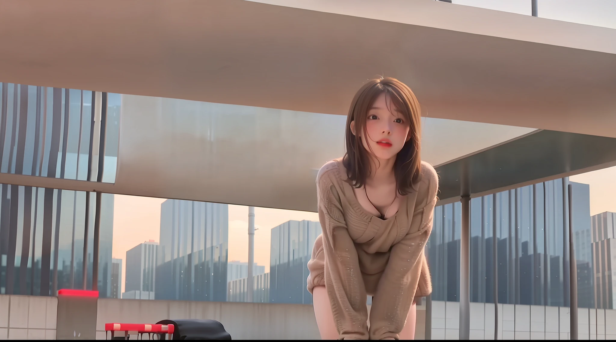 5 years old girl,brunette color hair,Outdoor airport,standing on your feet,Spread your legs,nedium breasts,?????,dewpoint,8K maximum resolution,realisticlying,Slim