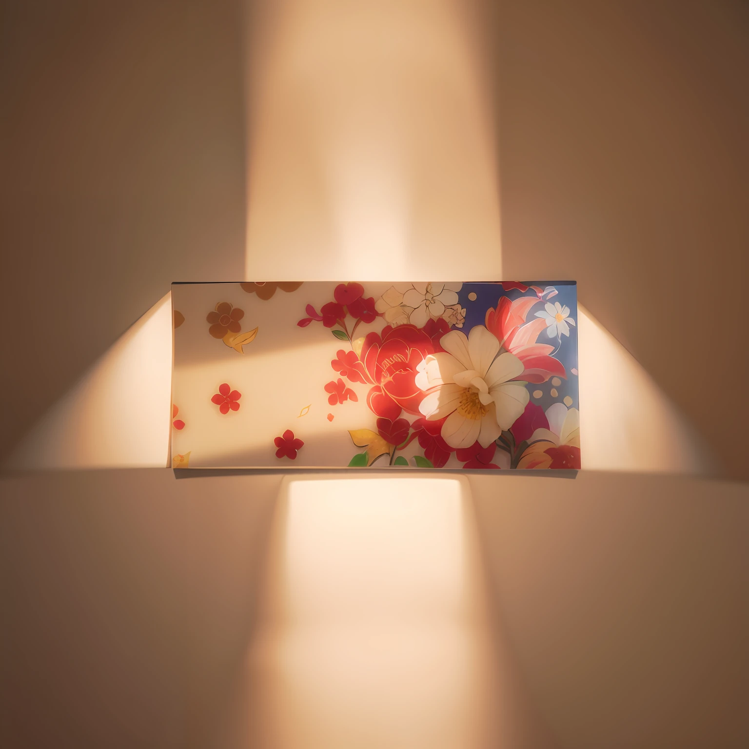 The walls are decorated with flower paintings, queen, Floral Skin, Full view, 5D, Sakura, 5 d, Clematis theme banner, 4D, 4 d, full lenght view, oriental, japanese related with flowers, three quarter view, Oriental wallpapers, masami kurumada, vintage look