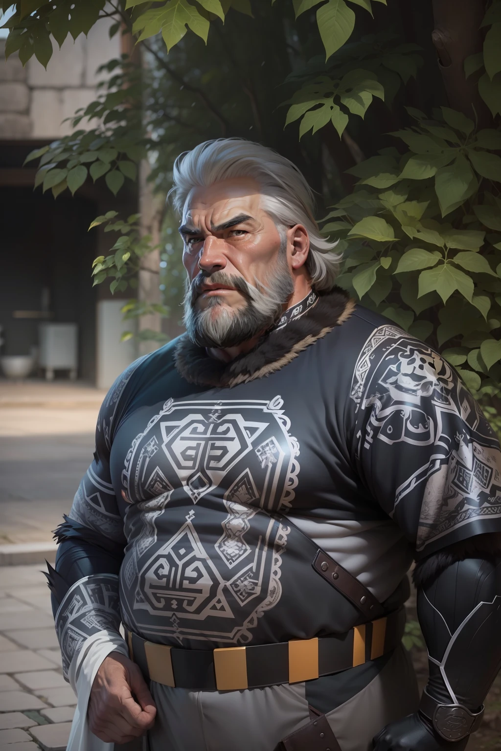 Strong bear,mtu,A old man,ancient wind,muscle men,Big chest