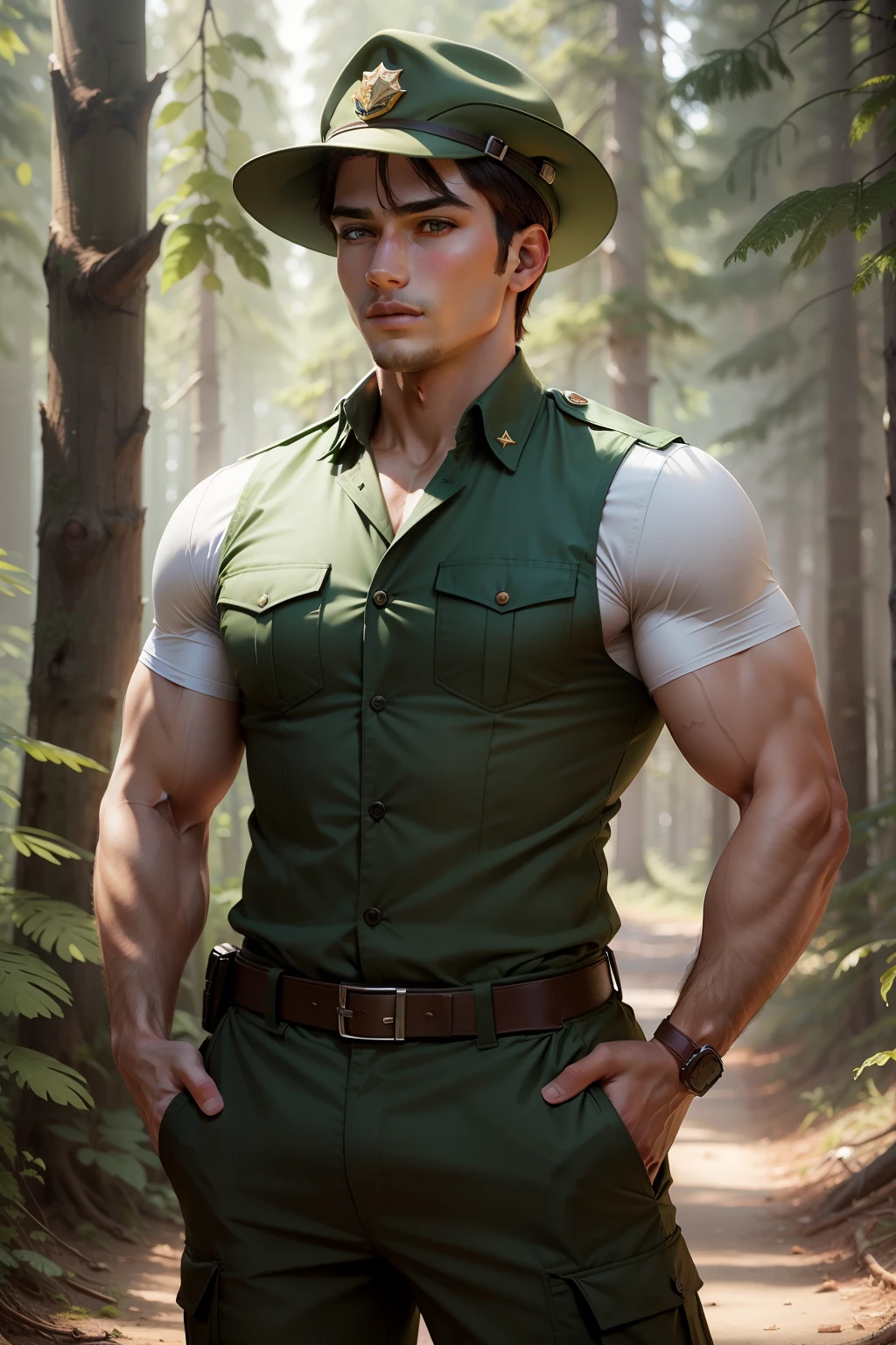 Forest ranger,Young and strong male