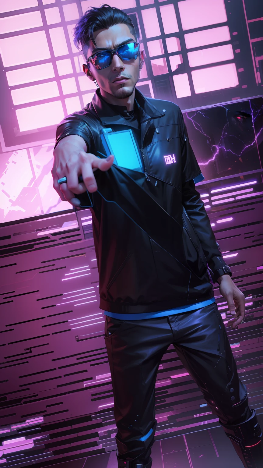 Change background cyberpunk handsome boy. Realistic face, 8k, ultra realistic,