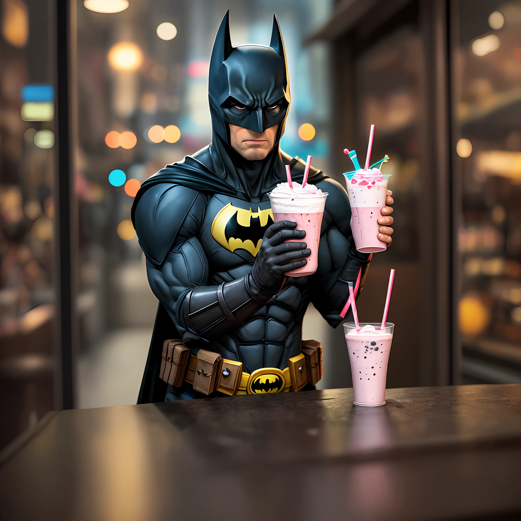 Batman, sentado tomando um Milkshake --auto --s2