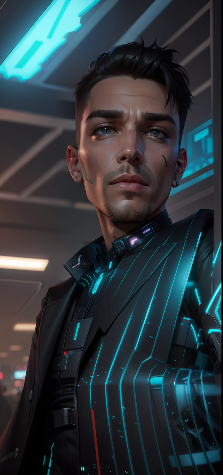 Change background cyberpunk handsome boy. Realistic face, 8k, ultra realistic,