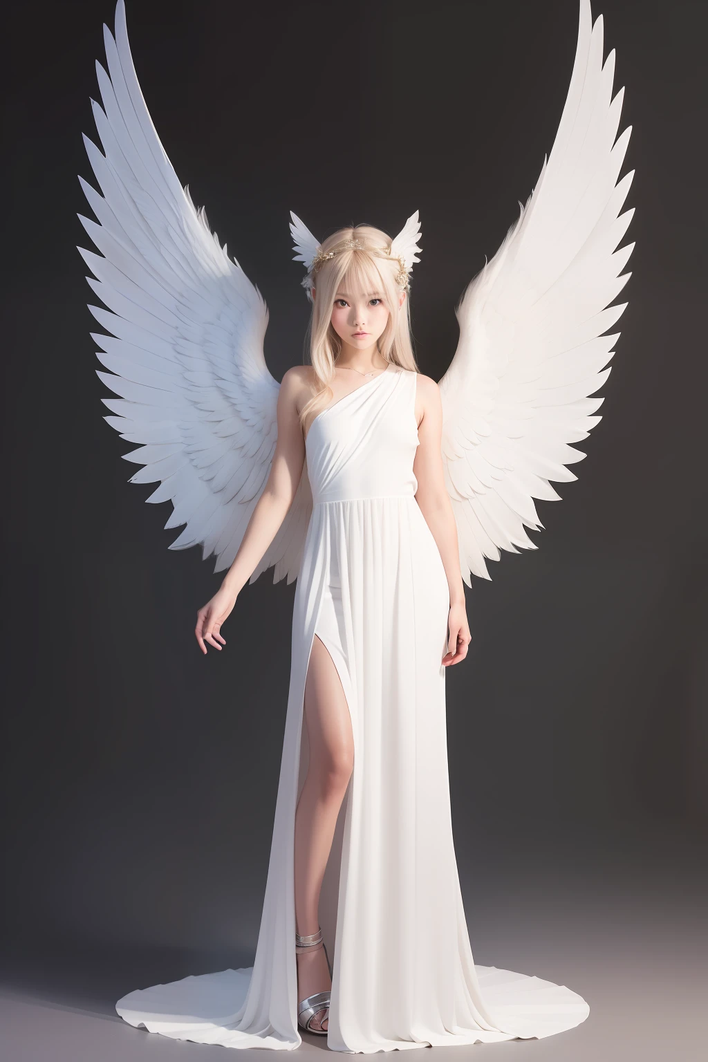 Anime character with angel wings and halo on head, possibly an angel, angelicales, young wan angel, Precise Angels in the Bible, full - body majestic angel, Biblically Accurate Angels, tall female angel, winged boy, full body portrait of a short!, Winged Humans, angelicales, Angel-themed, zerochan, One Angel, !!Full body portrait!!, Angel