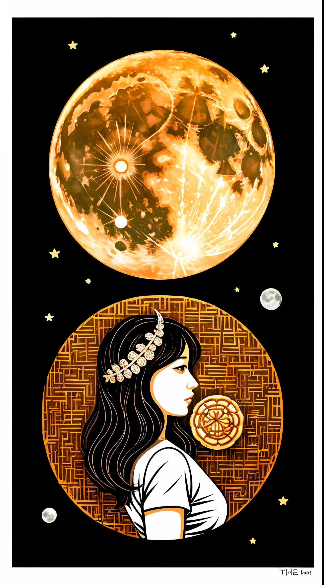 themoon,Moon cake,woman,illustration