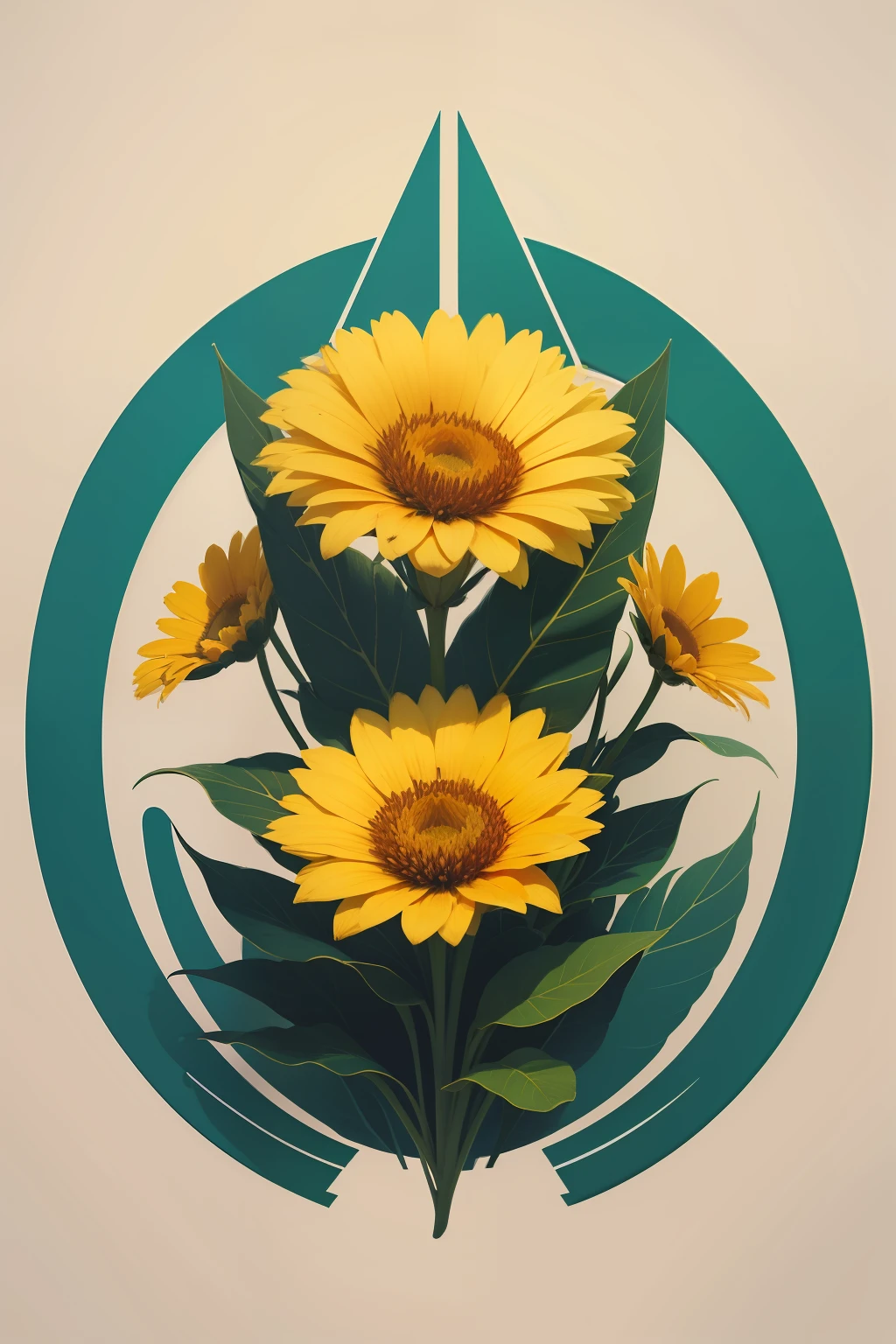 crie um logotipo com os dizeres folha e flor