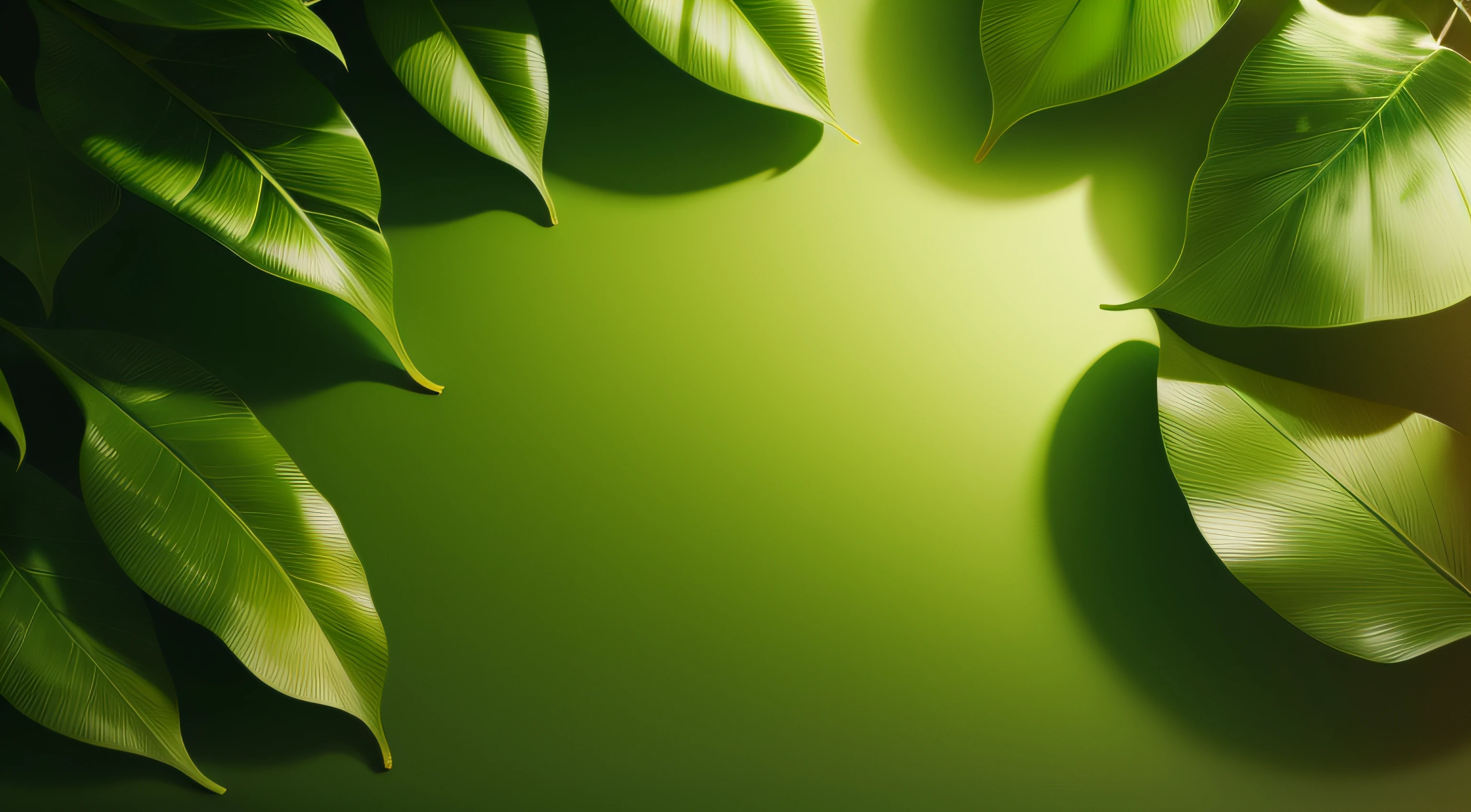 Nature concept. Top view. Green leaves texture. Tropical leaf background.