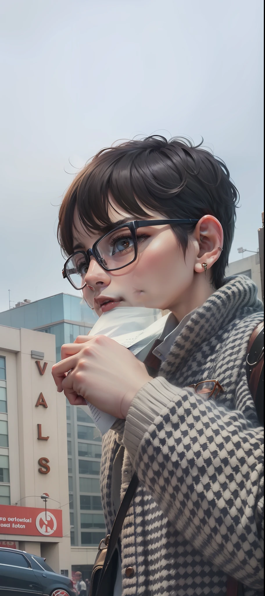 wears glasses,drools