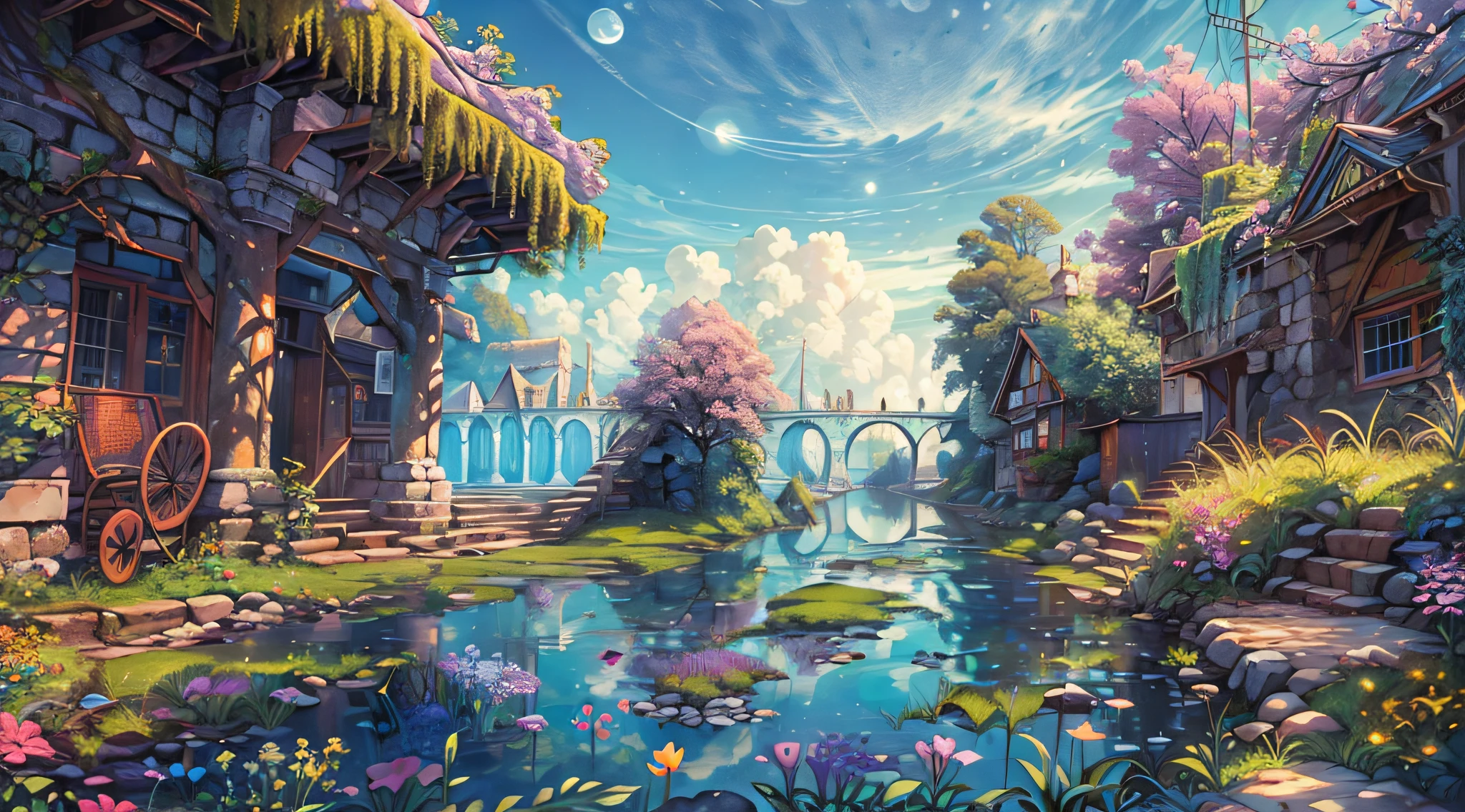 (Best quality), (masterpiece:1.3), (photorealistic:1.36), (realistic), ultra-detailed,, detail background, (Beside a pumice isle in Baiae's bay, And saw in sleep old palaces and towers. Quivering within the day, All overgrown with azure moss and flowers), If Winter comes, can Spring be far behind, PsyAI, The season is when the snow begins to melt, In the moonlight I sleep
