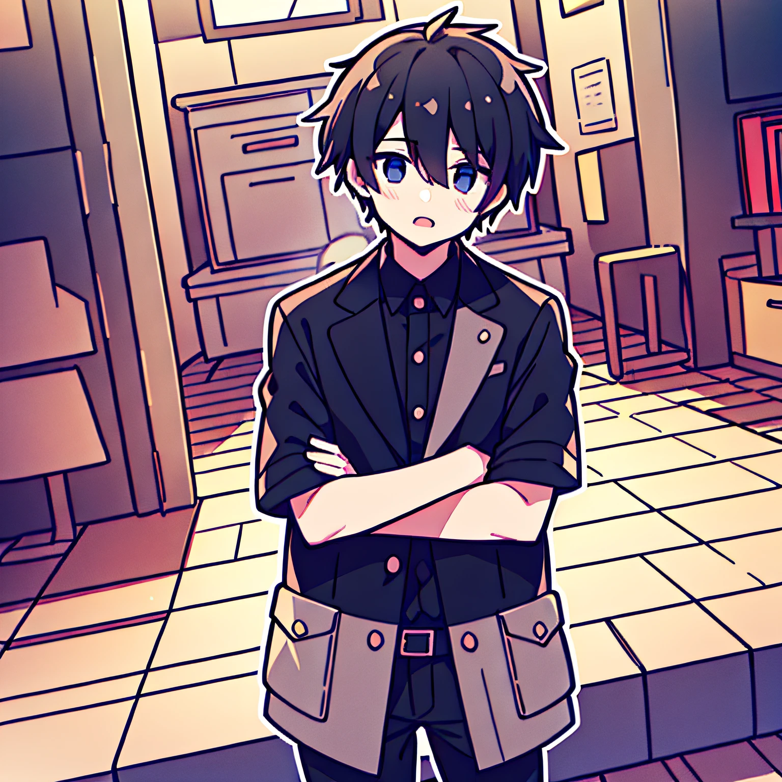 1boy,Black color hair,high high quality
