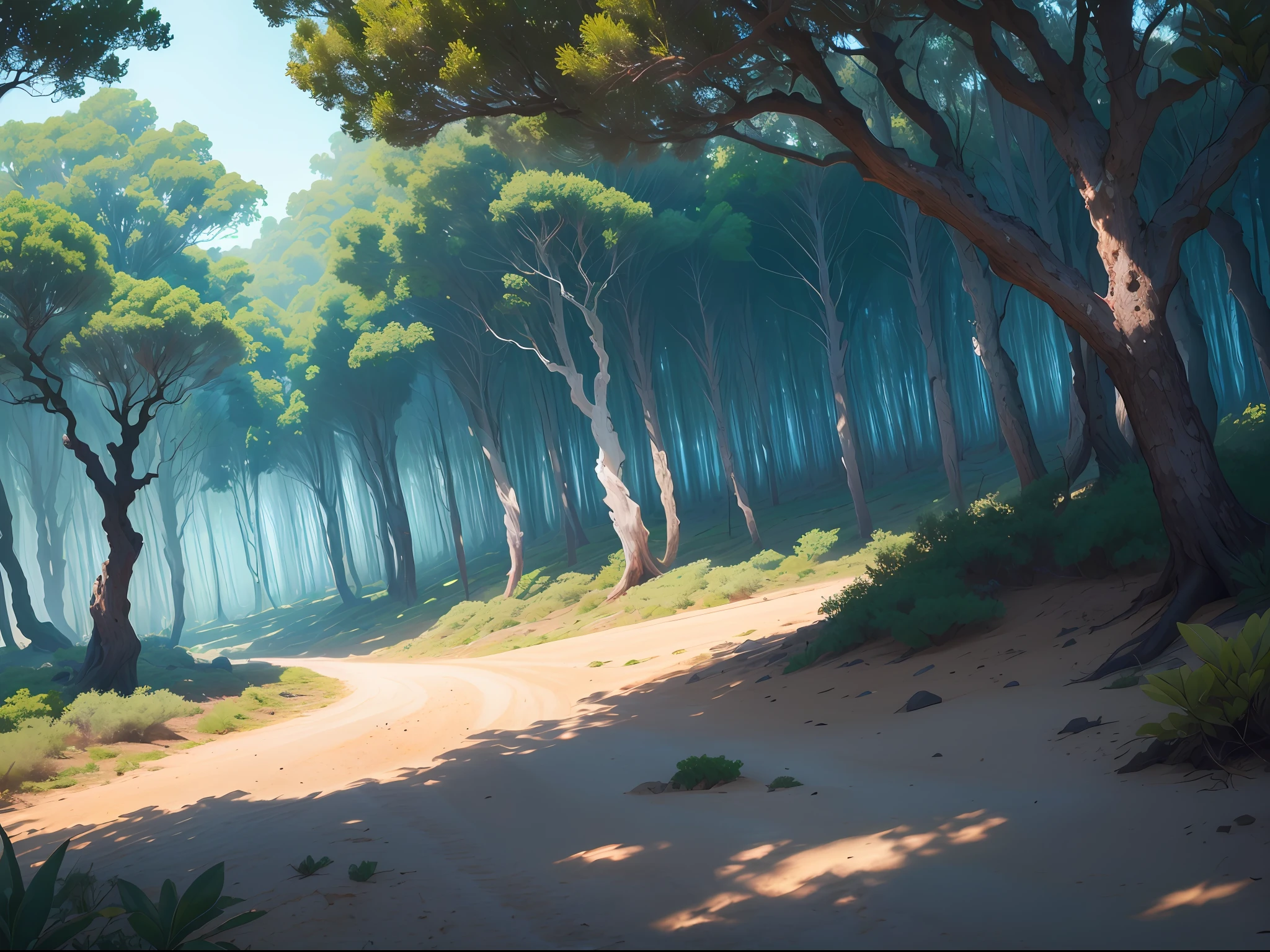 Obra-prima, melhor qualidade, (melhor qualidade), (best illustration), (melhores sombras), sprite sombrio, abismo escuro, elementos naturais de um deserto de rochas. floresta seca, natureza devastada, surrounded dry trees and thin branches, (tema sombrio), (pedras), (galhos), (low mist), ray tracing, super detalhado, atmosfera devastada e noturna, clima seco, gray coloration and cool tones, aspecto sinistro, (((sombrio)))