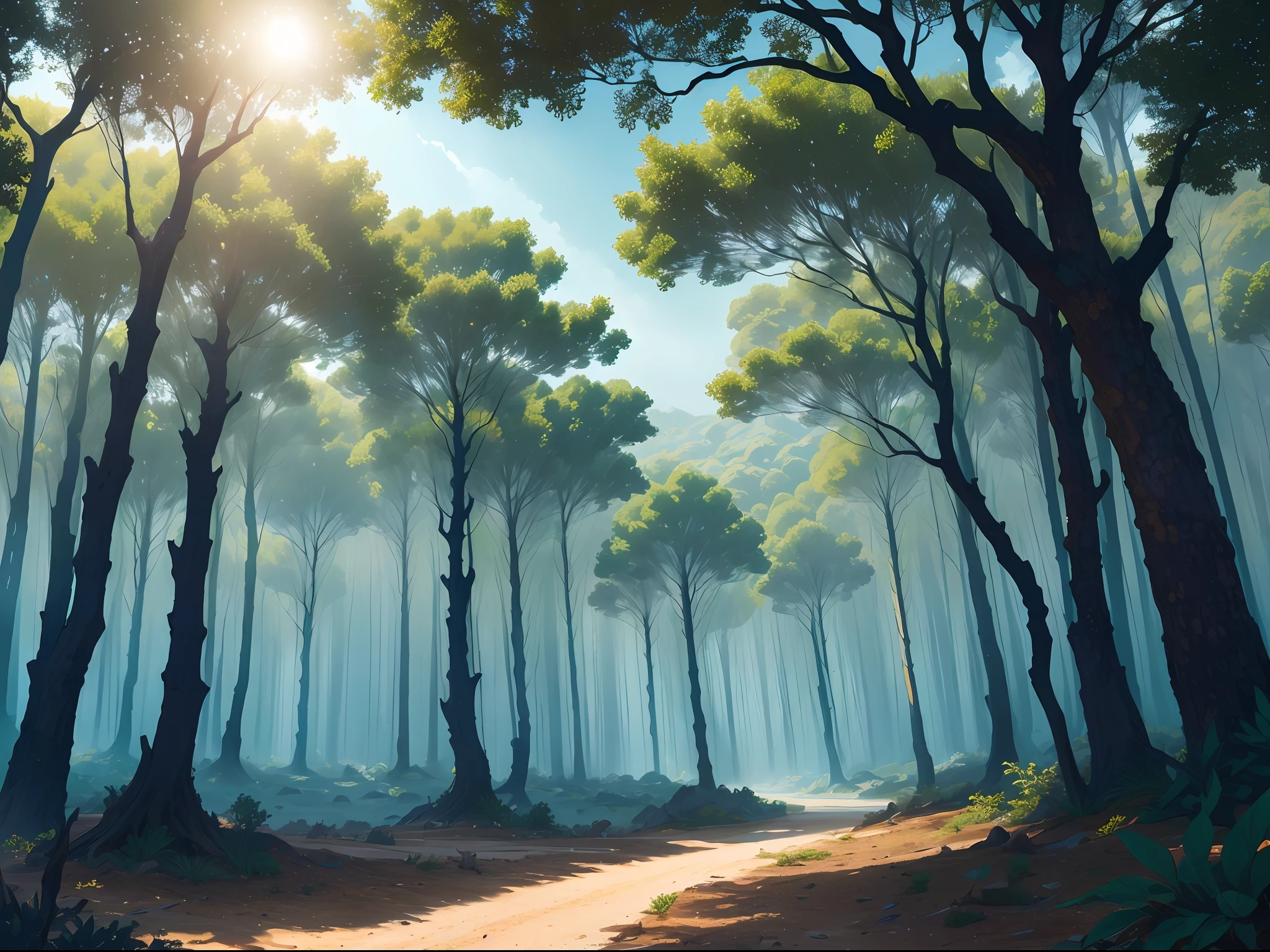 Obra-prima, melhor qualidade, (melhor qualidade), (best illustration), (melhores sombras), sprite sombrio, abismo escuro, elementos naturais de um deserto de rochas. floresta seca, natureza devastada, surrounded dry trees and thin branches, (tema sombrio), (pedras), (galhos), (low mist), ray tracing, super detalhado, atmosfera devastada e noturna, clima seco, gray coloration and cool tones, aspecto sinistro, (((sombrio)))