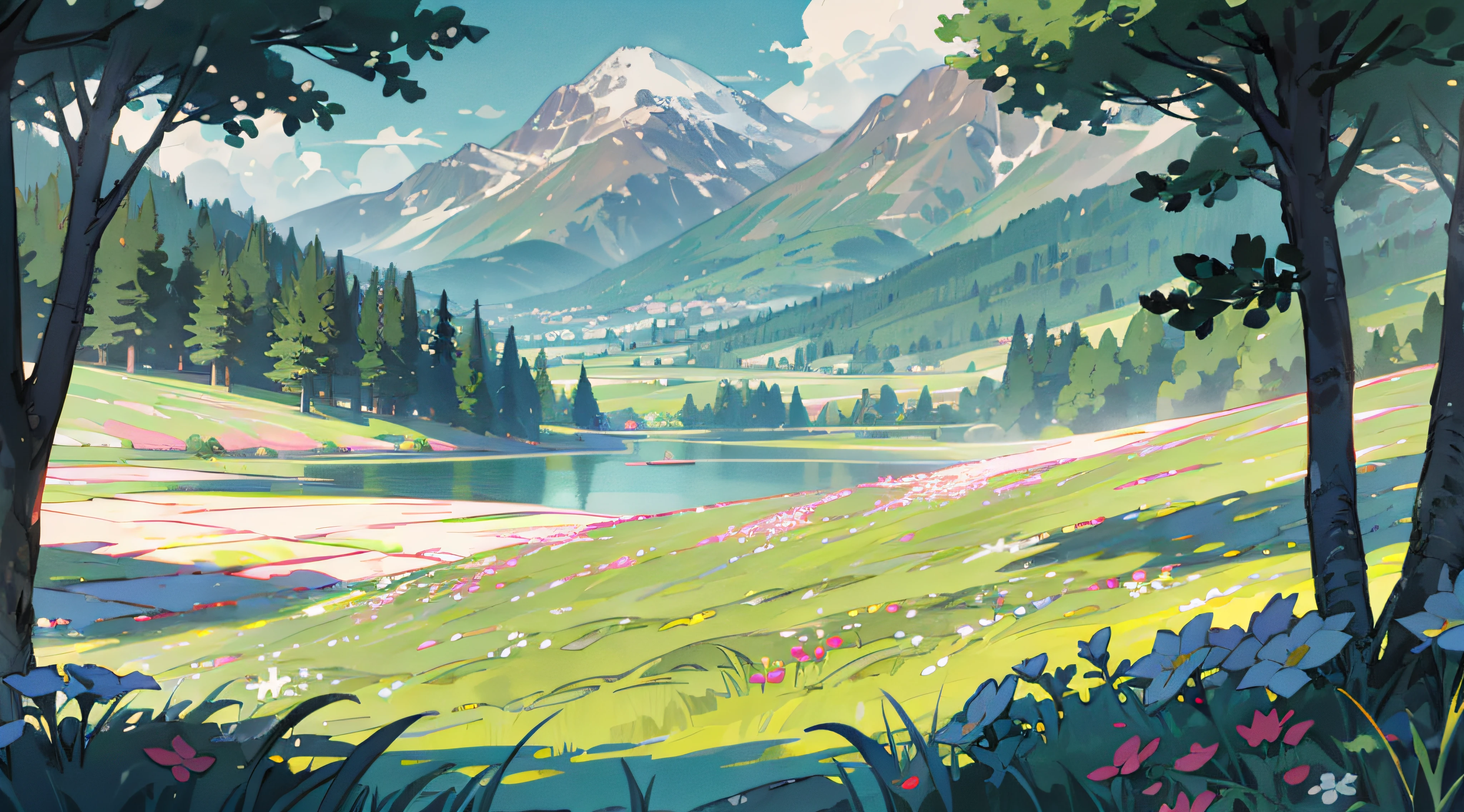 ent camp , spring outing , lakes, nature scene