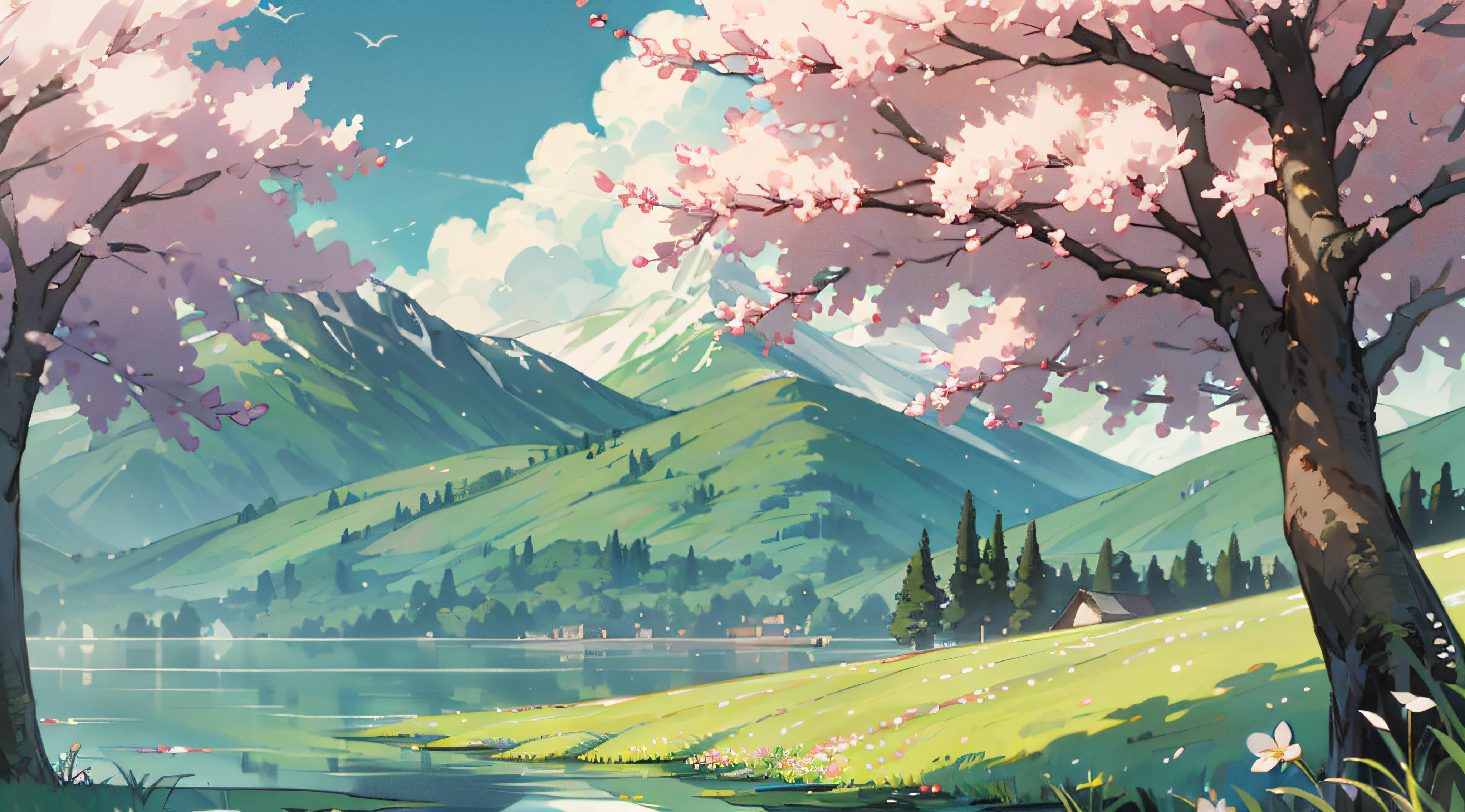 ent camp , spring outing , lakes, nature scene