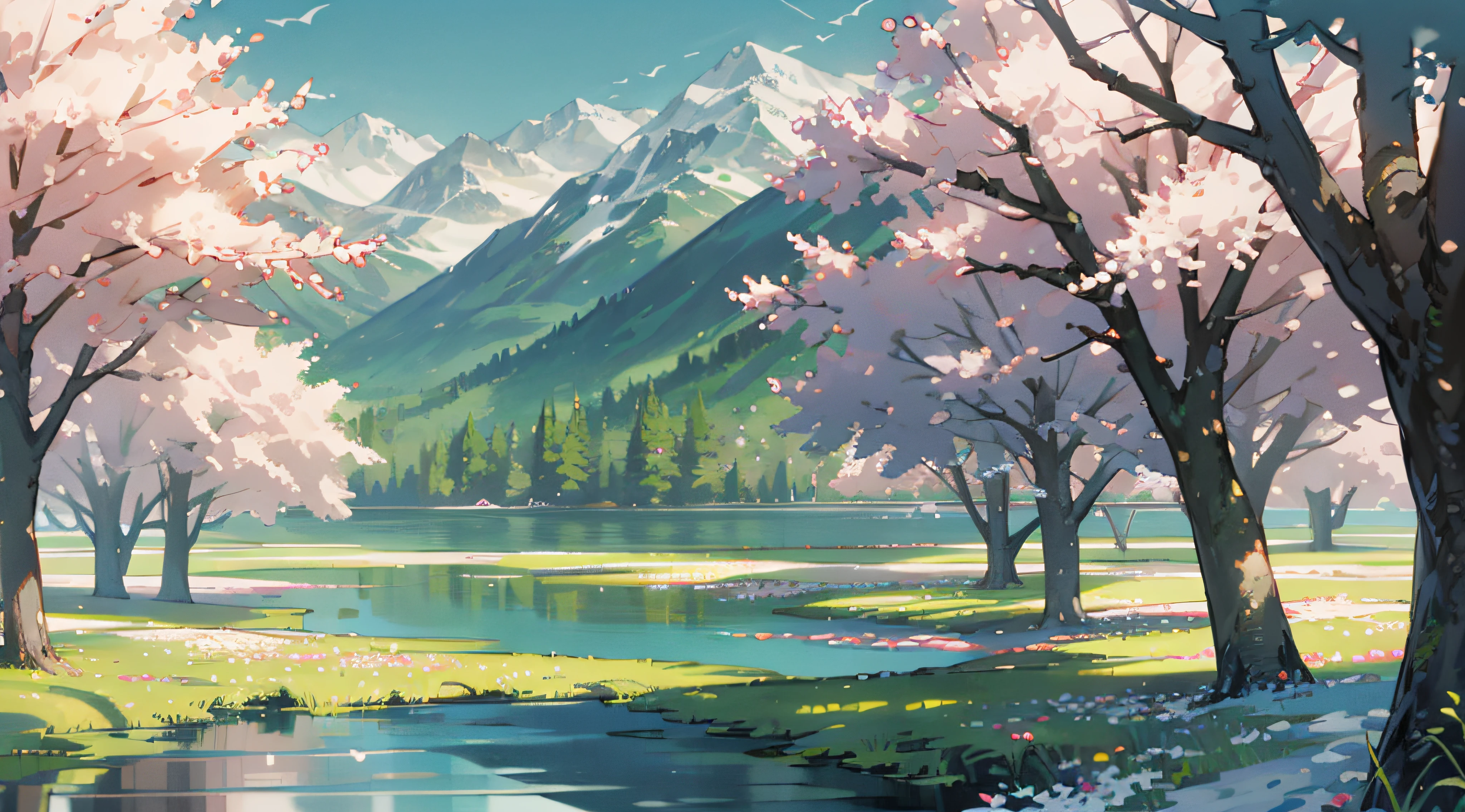 ent camp , spring outing , lakes, nature scene