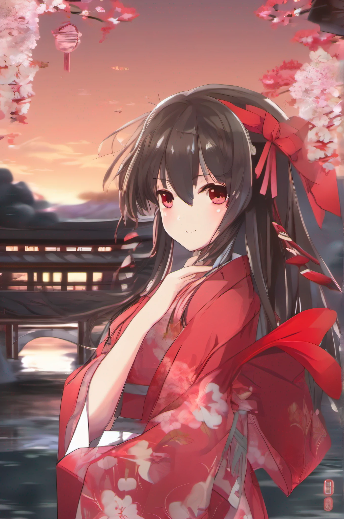(Masterpiece:1.3), (8K), (Best Quality:1.4), ORIENTAL PROJECT, Reimu, In Gensokyo