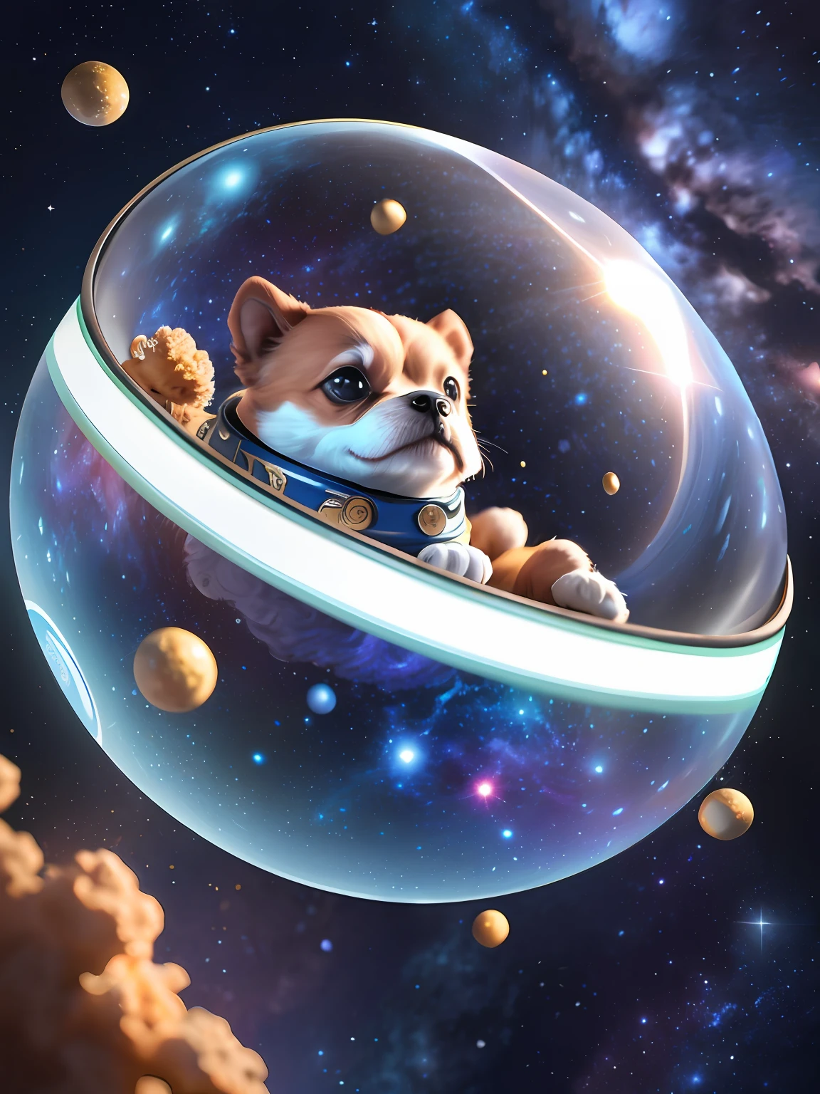 essa mesma garotinha fofa estava voando pela galaxia com o seu cachorro