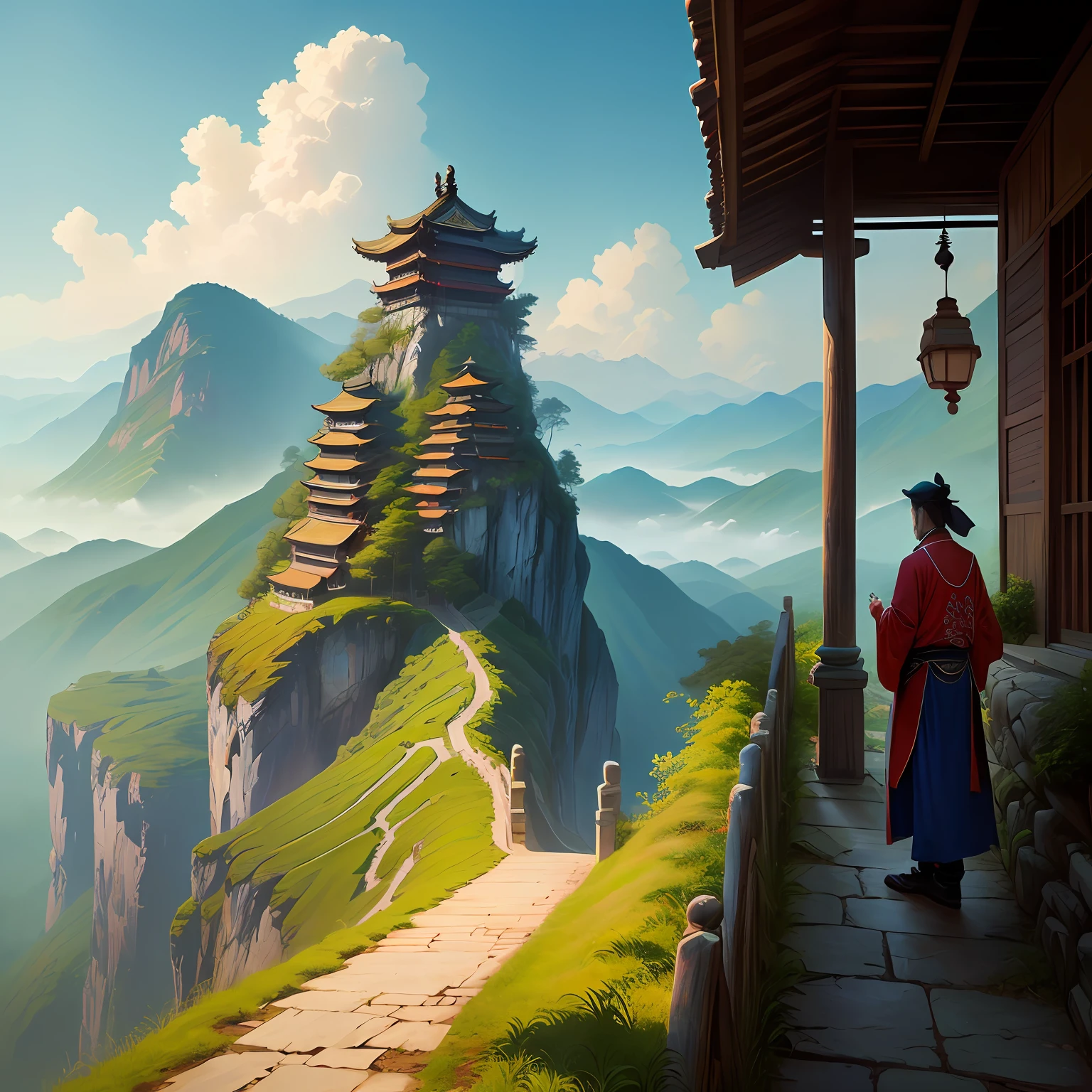 The two characters Fujian are hidden in the landscape painting