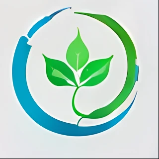 a closeup of a green leaf in a circle with a blue background, ambiente vegetal, Godray em Plantas, environment friendly, logotipo sem texto, planta verde, imagem do avatar, Ambiente limpo, Design limpo e simples, circular logo, sustentabilidade, unused design, design limpo, design ambiental, sustainable, design ambiental, ambiente, plant spirit, organic design, make changes