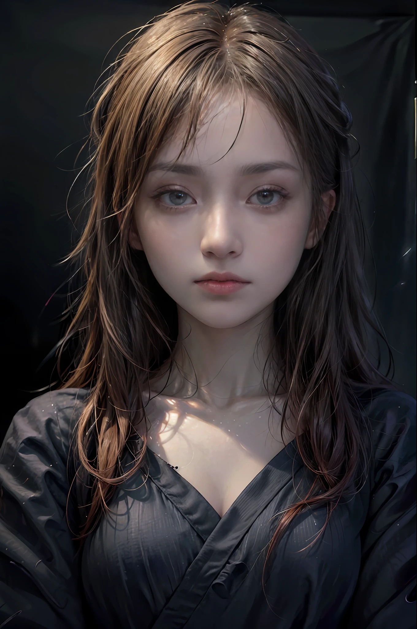 (front focus),(in the dark:1.6),wearing kimono
Hyperrealist portrait of female by david hockney and alphonse mucha,fantasy art, photo realistic, dynamic lighting, artstation, poster, volumetric lighting, very detailed faces, 4 k, award winning,, 1girl, in the dark, deep shadow, low key,cowboy shot,(official clothing:1.4) ,long hair,white hair,