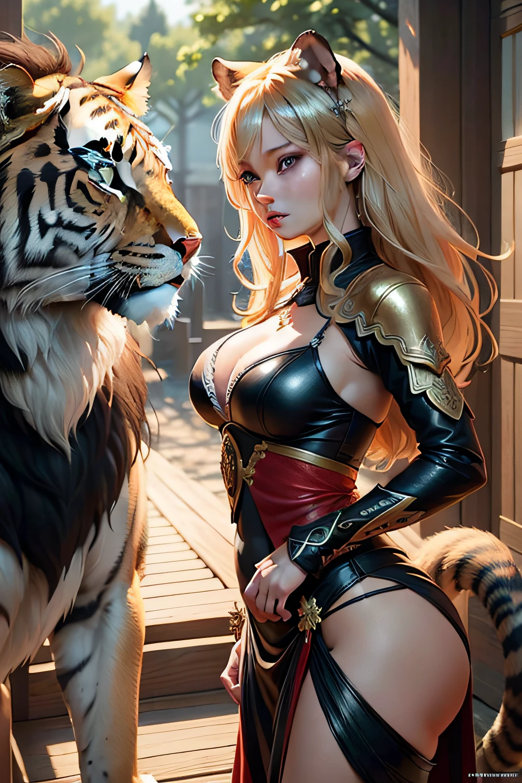 One lion and one tiger(face to face)(tosen),face to face,Siberian tiger,African lion,faceoff,A fierce-eyed,extremely detailed eyes ancface,Light on the face,hairy pubic,Super high quality,tmasterpiece,very fine and beautiful,The is very detailed,cg,unified,8k 壁纸,Amazing Cleavage,finely detailled,tmasterpiece,Best quality at best,offcial art,The is very detailed的 CG unified 8k 壁纸,The is very detailed,A high resolution,The is very detailed,(best qualtiy),(realisticlying,真实感:1.2)、8k、high qulity、offcial art、Extremely detailed CG unified 8k wallpaper、电影灯光。