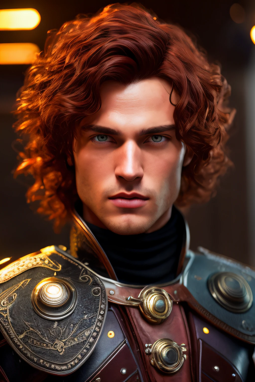 very handsome red-haired man, violet eyes attractive face, well-defined body, skin In 4k, standing, Light, Cinematic lighting. photography, detailed symmetrical realistic face, clothing Black harnesses, Black German boots, extremely detailed natural black and red roman warrior texture, peach brown skin, red hair, master piece, Absurdities, Nikon D850 Stock Photography, kodak portra 400 f1.6 camera lens , extremely detailed, amazing orgy, fine details, hyper realistic texture, dramatic lighting, unrealengine, trends in artstation, CineStill 800 Tungsten, Looking at Viewer, realistic photo, RAW photo, TanvirTamim, high quality, very high resolution, sharp focus, extremely Detailed, Cinematic Lighting, 8k UHD, -imagine