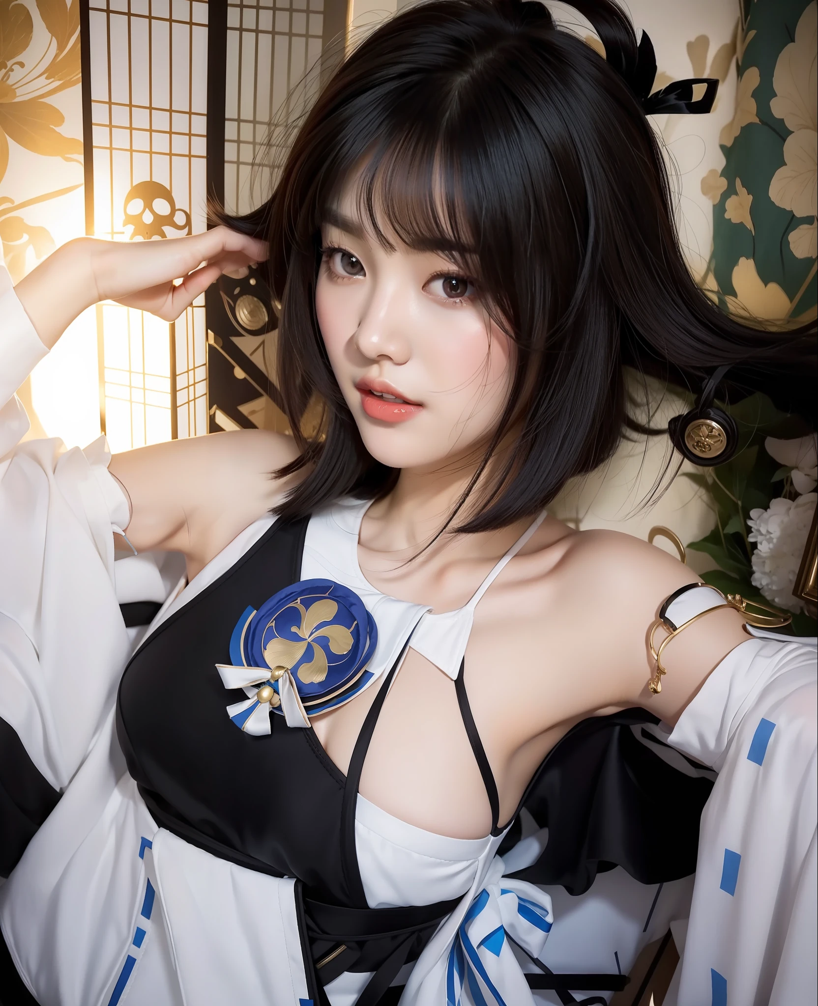 Close up portrait of woman with short black hairstyle, With short hair, Beautiful young Korean woman, Gorgeous young Korean woman, beautiful Korean women, Korean Girl, Young adorable Korean face, Korean Woman, black hime-cut hair, Portrait of female Korean idol, Beautiful Asian Girl, with a bob cut, Beautiful Asian Woman, young cute wan asian face, korean face features