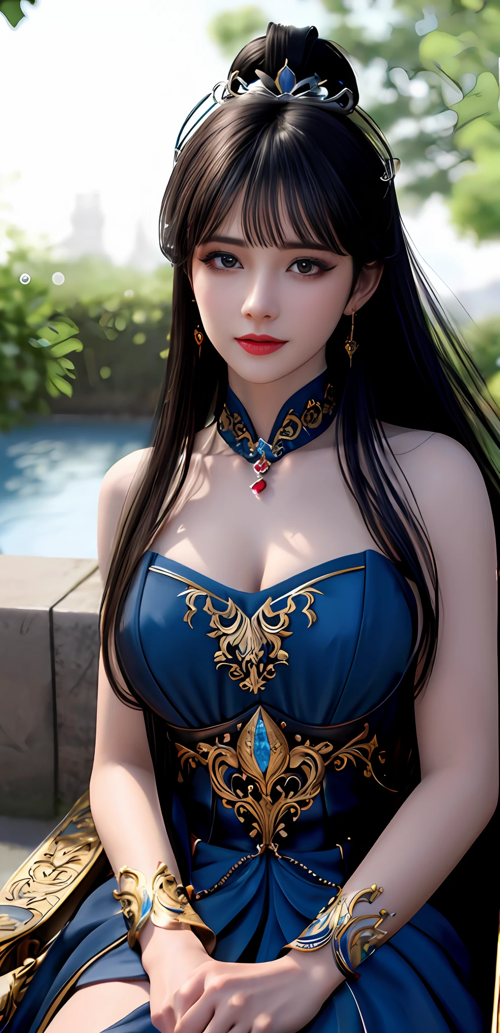 (realisticity: 1.2), best quality, 8K UHD, masterpiece, highres,cg,
1 super detailed girl, super detailed queen
, sitting on a super detailed royal throne, lud, xurious royal palace background, beautiful and detailed, super detailed long hair, wearing a beautiful and luxurious crown with diamonds and super detailed,
super detailed dress,
solo, jewelry, super detailed red and blue dress, pretty face, beautiful, and super detailed,
, earrings, super detailed hairdo, splashing, the upper body is very super detailed, super detailed hair bun, super detailed black hair,
lighting,candid,Photograph,high resolution,4k,8k,Bokeh,