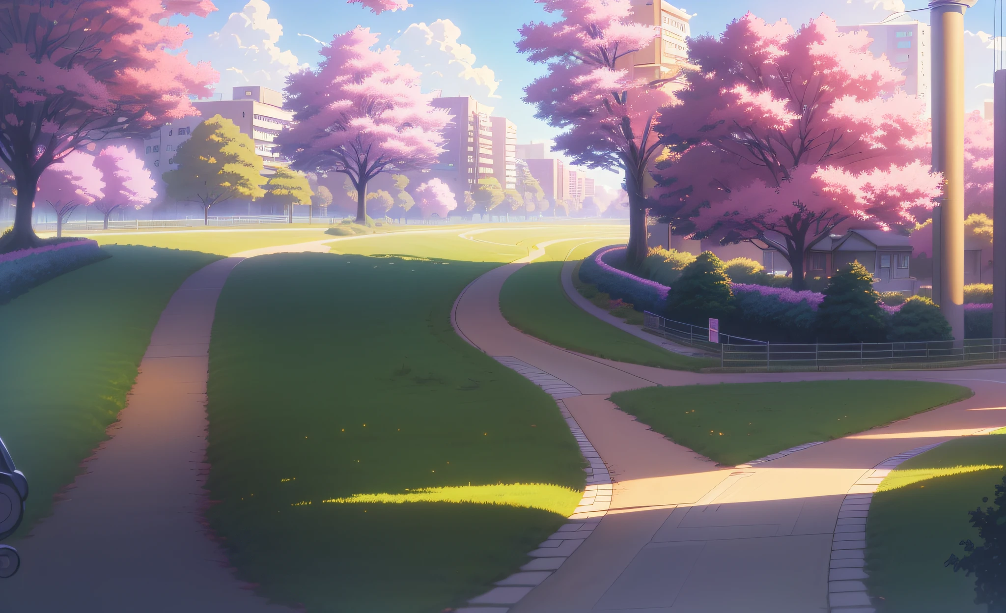 Anime background art, anime style cityscape, town center background, Anime landscape concept art, anime scene, Anime landscapes, Anime landscape, forest city streets behind her, anime countryside landscape, Praise Artstyle, walking through a suburb, beautiful anime scenery, Ghibli Studio Environment, anime backgrounds, beautiful anime scenes