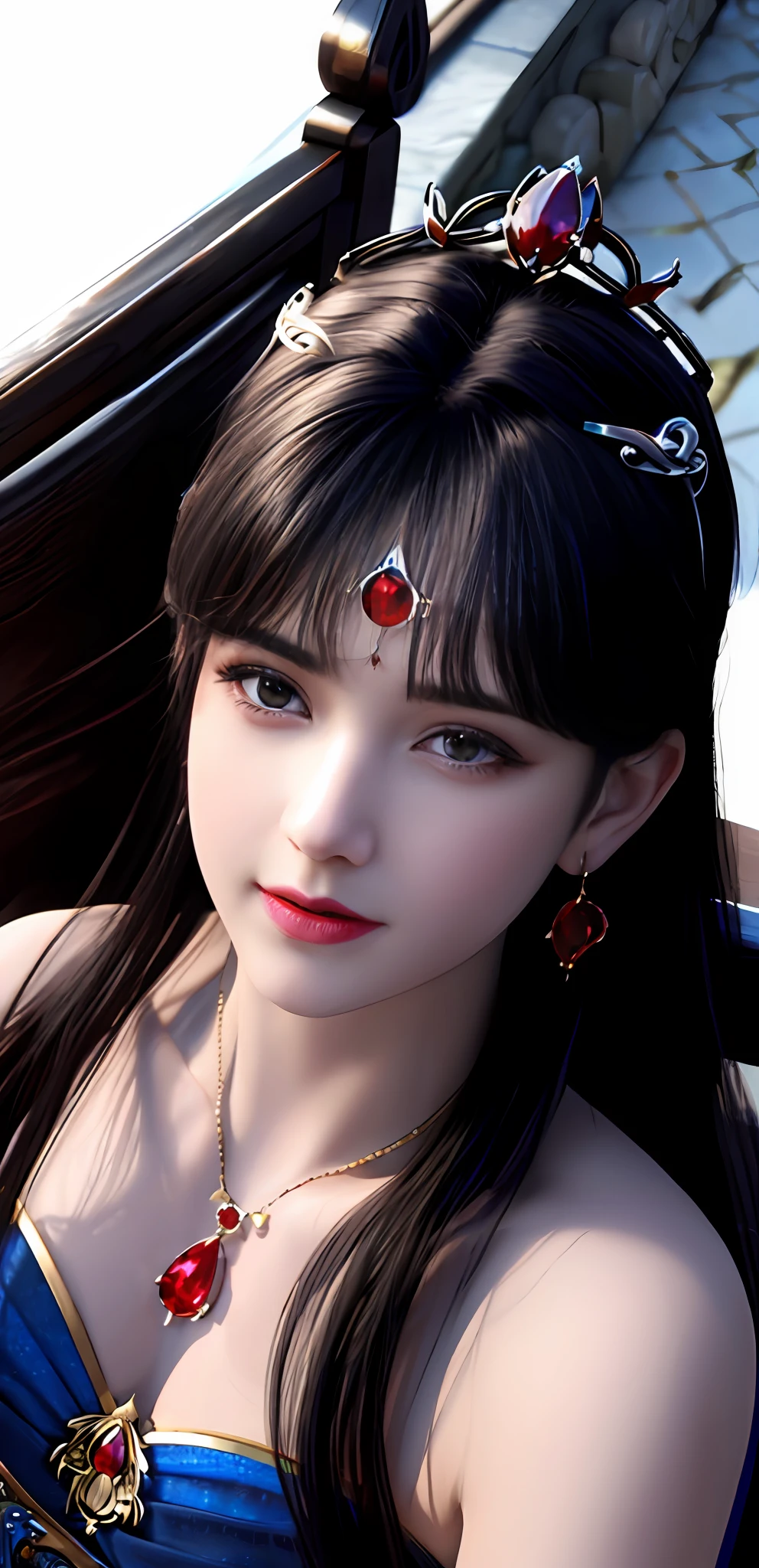 (realisticity: 1.2), best quality, 8K UHD, masterpiece, highres,cg,
1 super detailed girl, super detailed queen

, sitting on a super detailed royal throne, lud, xurious royal palace background, beautiful and detailed, super detailed long hair, wearing a beautiful and luxurious crown with diamonds and super detailed,

super detailed dress,
 solo, jewelry, super detailed red and blue dress, pretty face, beautiful, and super detailed, 

, earrings, super detailed hairdo, splashing, the upper body is very super detailed, super detailed hair bun, super detailed black hair,
lighting,candid,Photograph,high resolution,4k,8k,Bokeh,