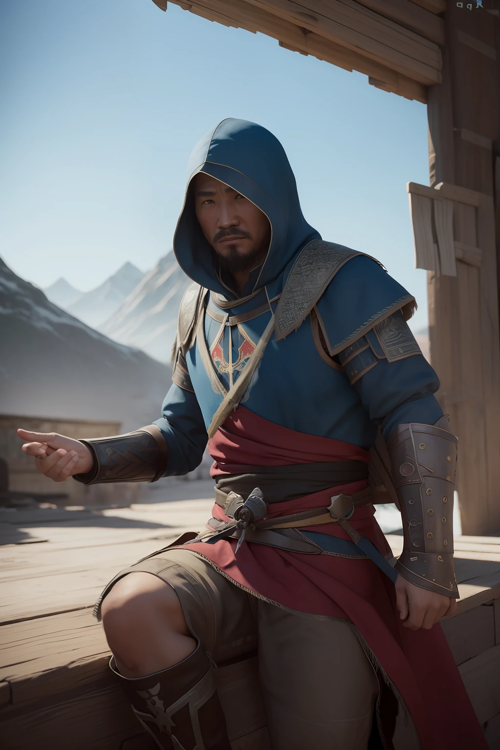 assasin, ((mongol, nomad, culture)) night, assasin's creed, brutal, masterpiece, perfect, game, ultra quality, 8k, unreal engine 5, art