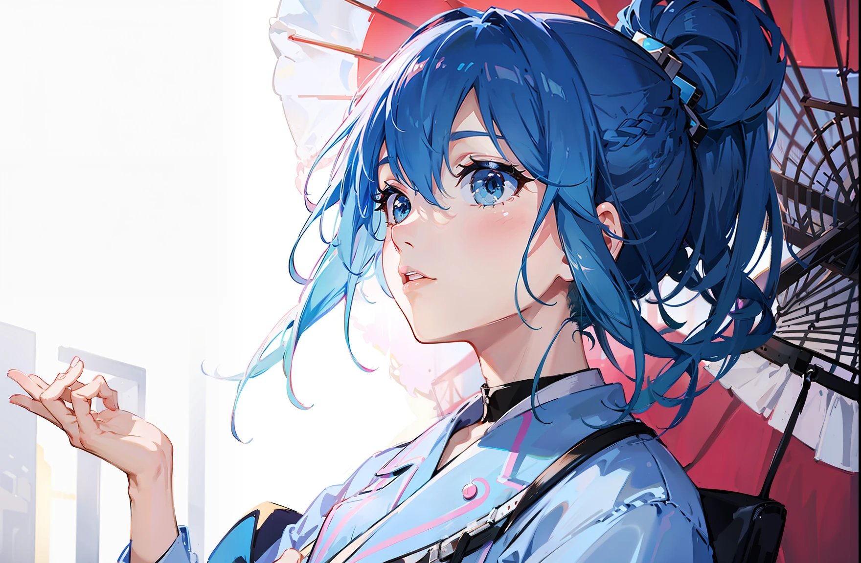 Bright light blue hair