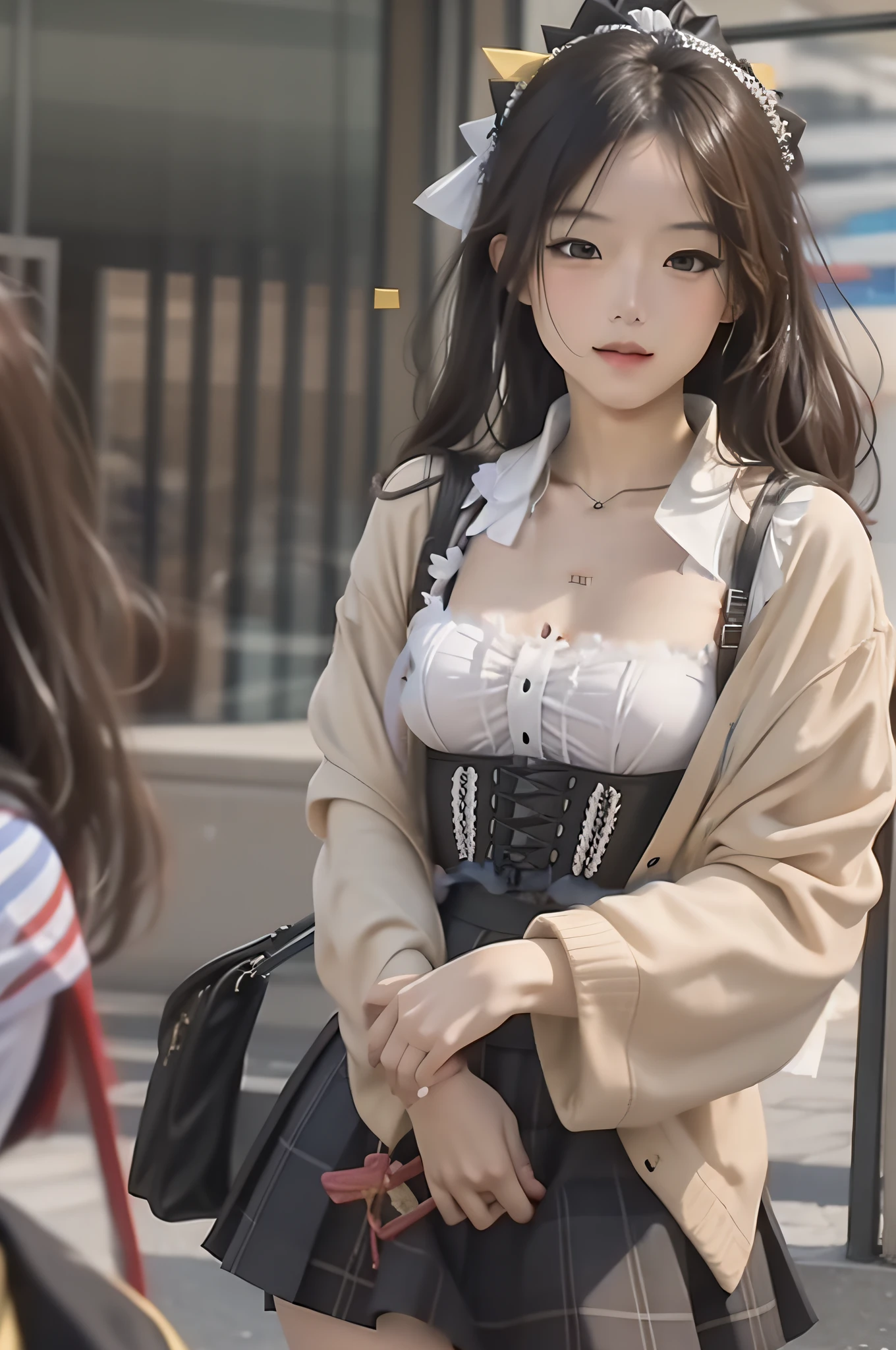 White corset,JK bow