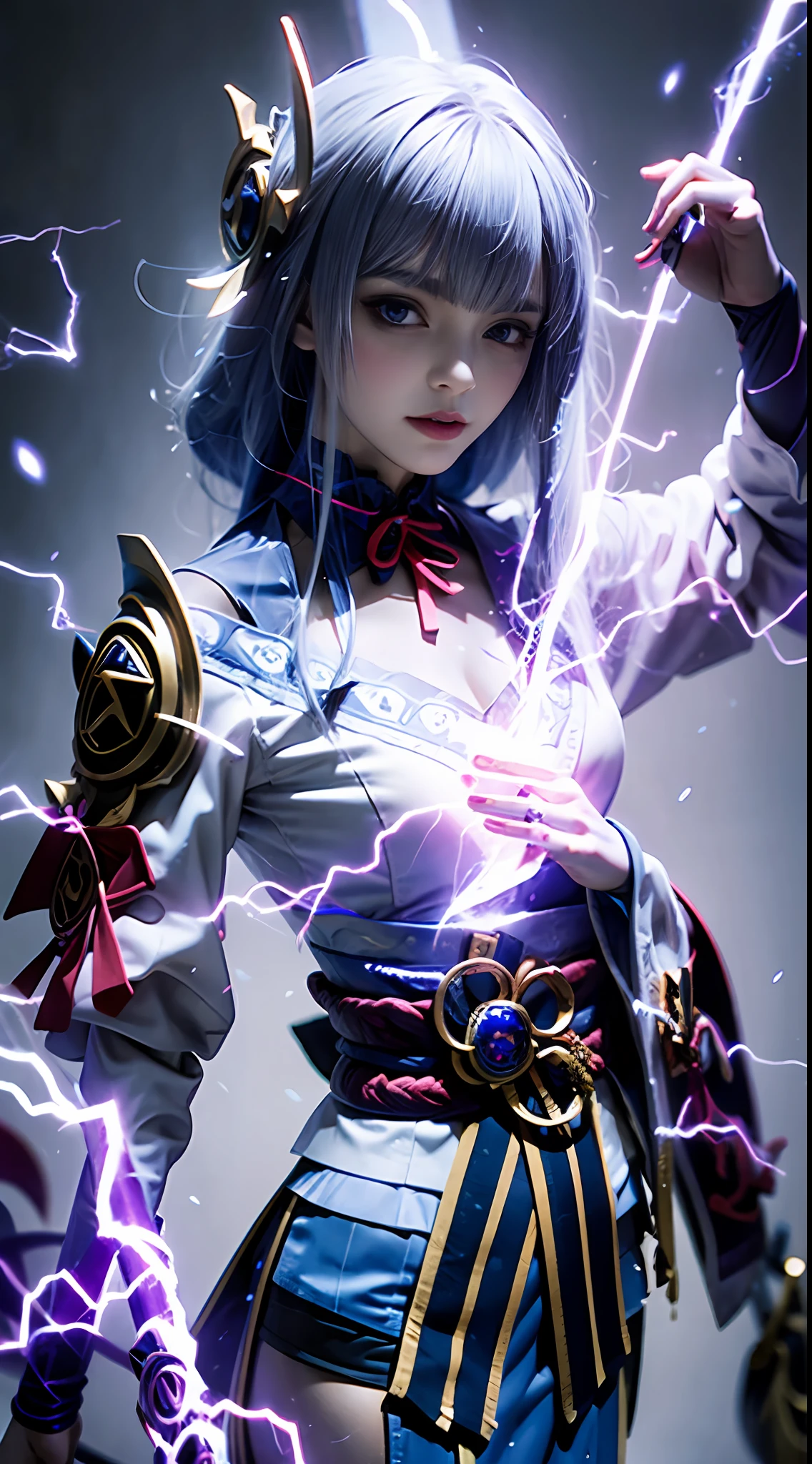 White-haired witch,Magic Lightning Crystal Dragon,