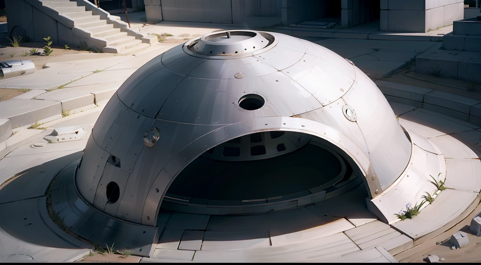 UFO unearthed，Shabby silver casing，Archaeologists are cleaning up