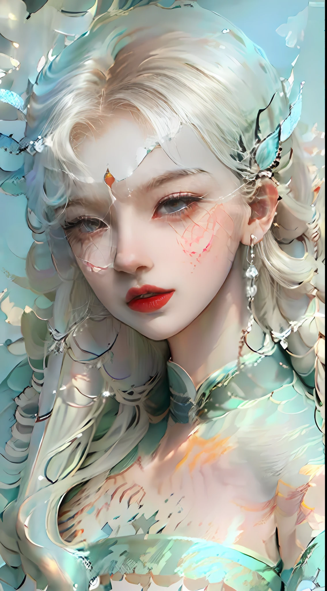 flower sea:flower sea,gentleness,Quiet,big breasts beautiful,Beautiful,ren,a beauty girl,Two-dimensional landlady,Two-dimensional girl,detailedlight,brunette color hair,Delicate and pure,Skin is fair, shiny and of the highest quality,tmasterpiece,A masterpiece,extreme hight detail,Delicate portrayal of facial features,Delicate hair portrayal,Delicate eye portrayal,long whitr hair,Jewel-like eyes,Pedras preciosas,solo person,Peerless beauty,4k画质,Gorgeous Light and Shadows,largeeyes,Green eyes --auto