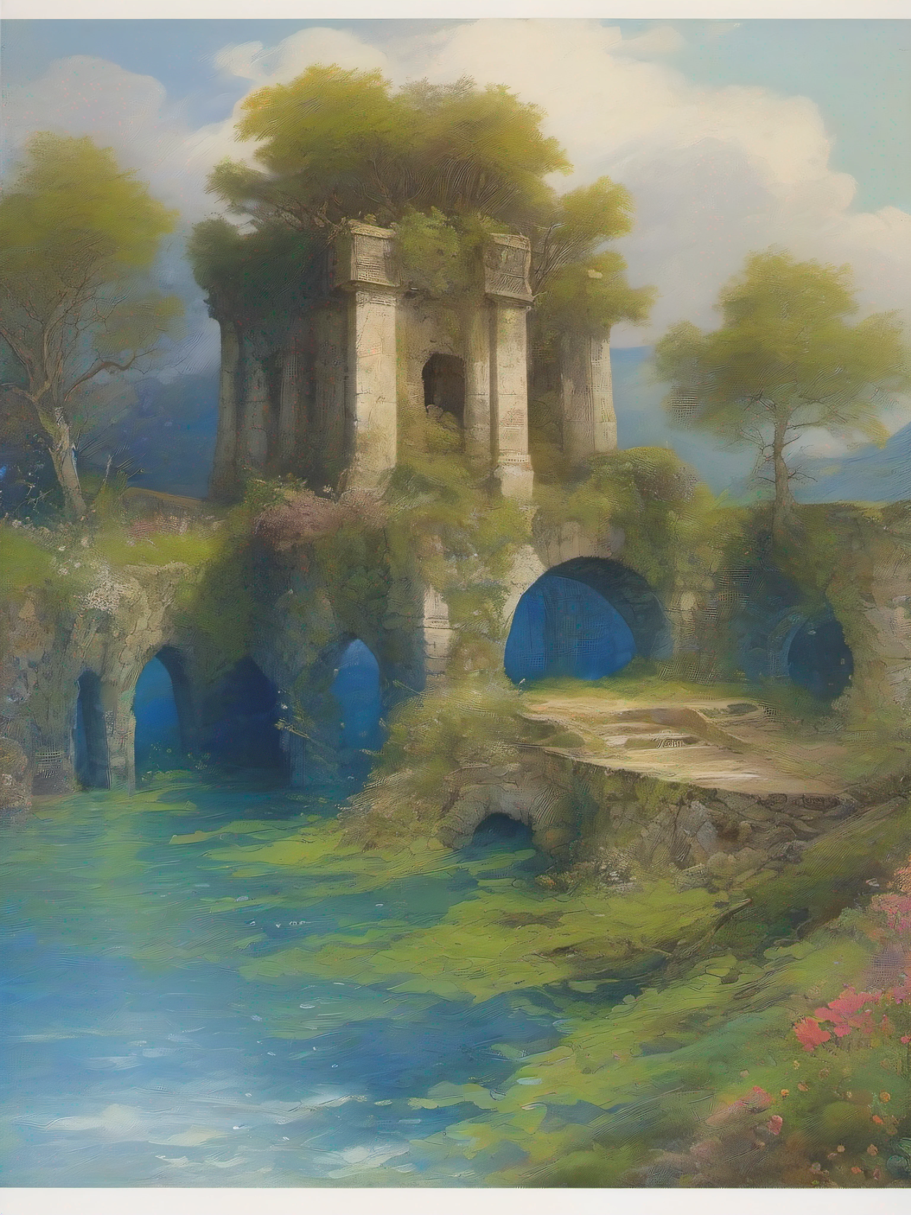 Beside a pumice isle in Baiae's bay,
And saw in sleep old palaces and towers
Quivering within the wave's intenser day,
All overgrown with azure moss and flowers