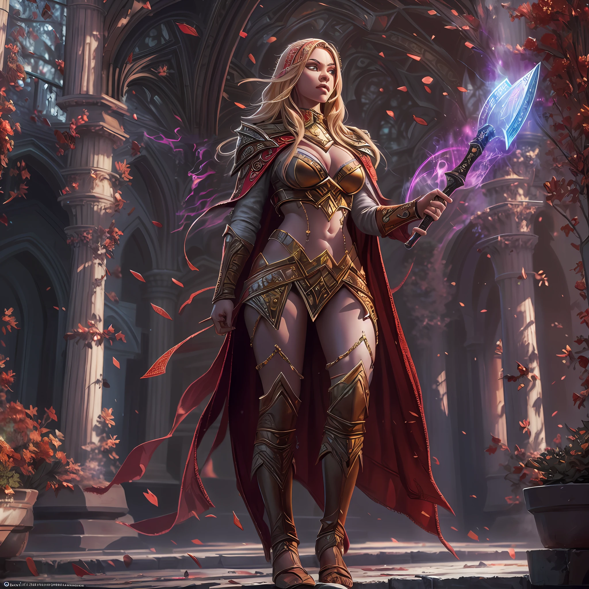 high details, best quality, 8k, [ultra detailed], masterpiece, best quality, (extremely detailed), dynamic angle, ultra wide shot, RAW, photorealistic, fantasy art, dnd art, rpg art, realistic art, a wide angle picture of an epic female elf, arcane warrior, warrior of magic, fighter of the arcana, full body, [[anatomically correct]] full body (1.5 intricate details, Masterpiece, best quality) casting a spell (1.5 intricate details, Masterpiece, best quality), casting an epic spell, [colorful magical sigils in the air],[ colorful arcane markings floating] (1.6 intricate details, Masterpiece, best quality) holding an [epic magical sword] (1.5 intricate details, Masterpiece, best quality) holding epic [magical sword glowing in red light] (1.5 intricate details, Masterpiece, best quality). in fantasy urban street (1.5 intricate details, Masterpiece, best quality), a female beautiful epic elf wearing elven leather armor (1.4 intricate details, Masterpiece, best quality), high heeled leather boots, ultra detailed face,  thick hair, long hair, dynamic hair, fair skin intense eyes, fantasy city background (intense details), sun light, backlight, depth of field (1.4 intricate details, Masterpiece, best quality), dynamic angle, (1.4 intricate details, Masterpiece, best quality) 3D rendering, high details, best quality, highres, ultra wide angle