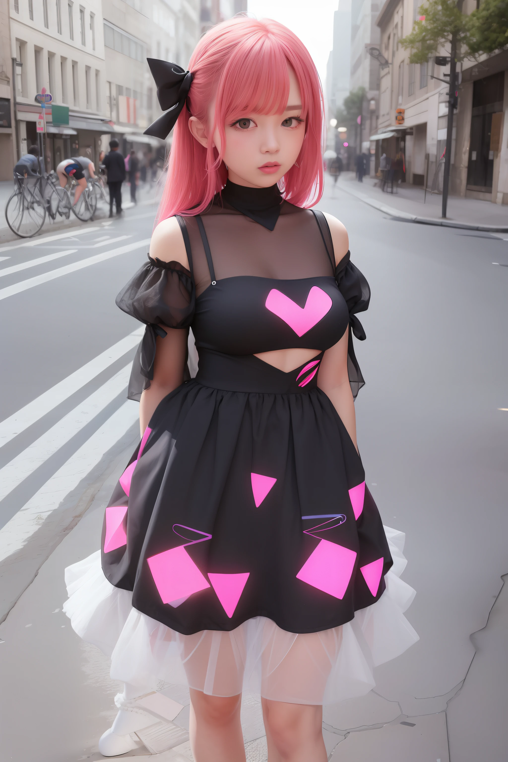 cute girl Neon Decatetahedra Dress in the streets —v 5.2