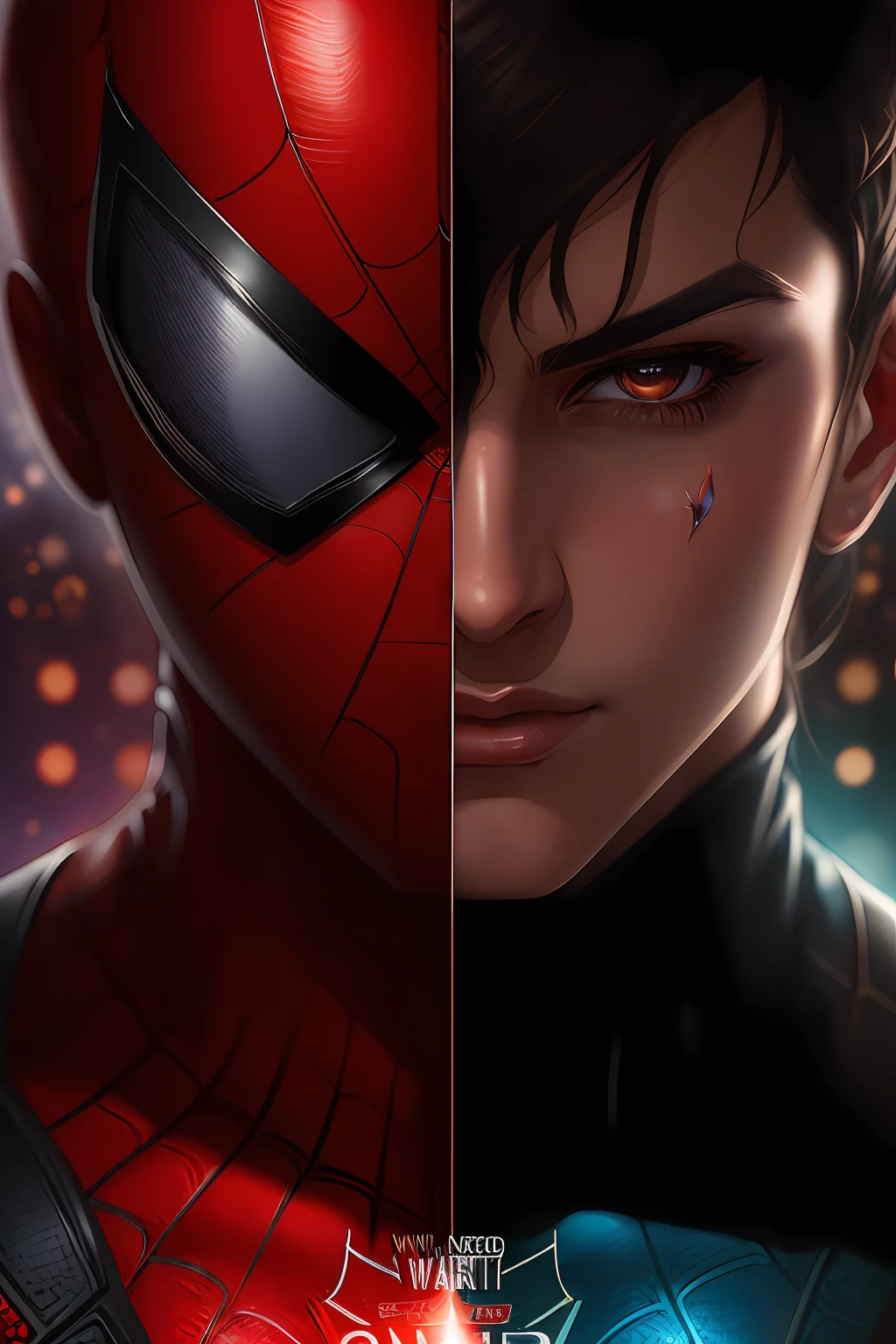 (Award Winning Digital Artwork:1.3) of (Sketch:1.3),(Energetic:1.3) Spidey, EmmaRob,CGSociety,ArtStation,(Saturated:1.3),(close portrait:1.3),(Feminine:1.4),(beautiful:1.4),(attractive:1.3),handsome,calendar pose,perfectly detailed eyes,studio lighting,thematic background
