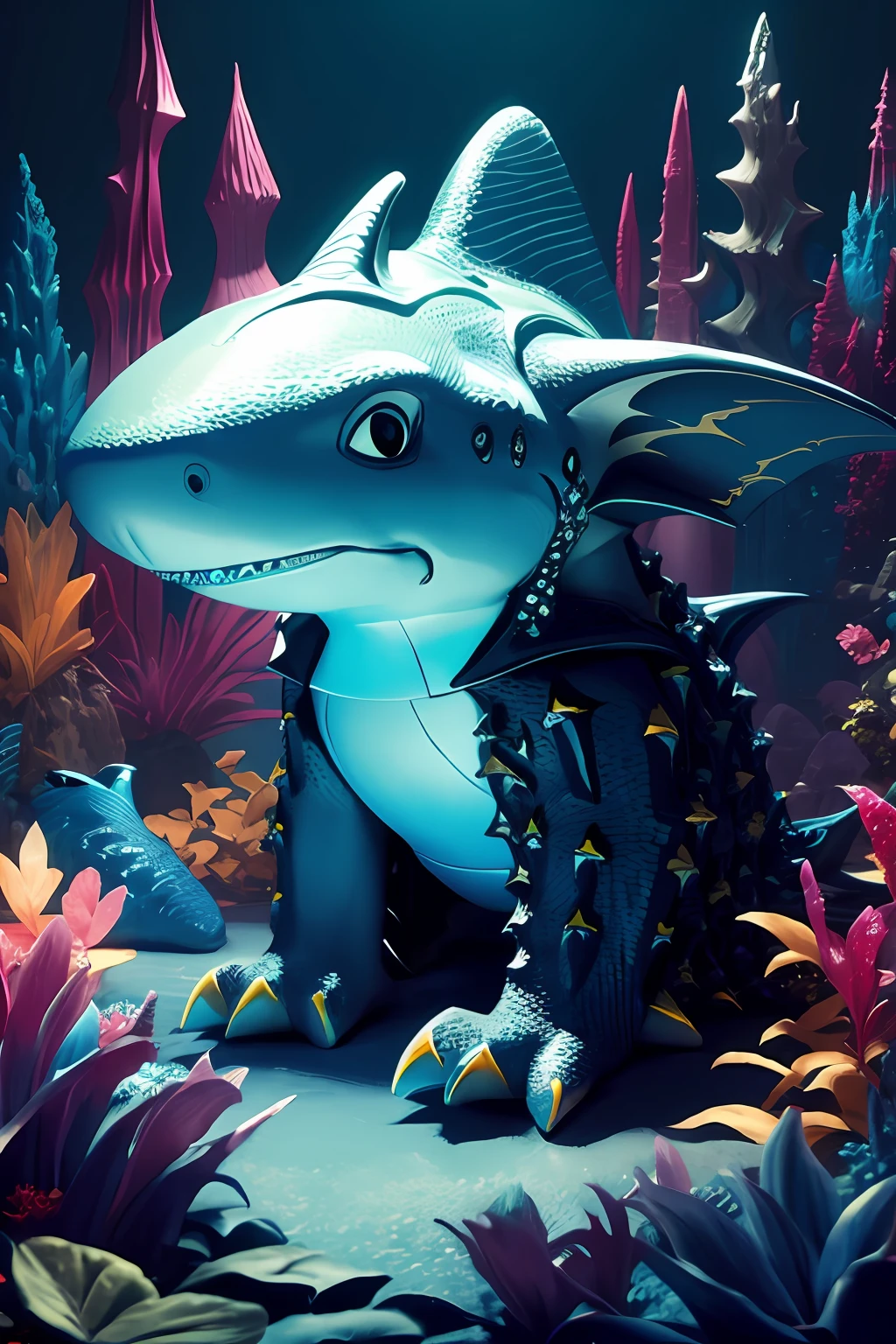 (low contrast ), colorfantasystyle shark