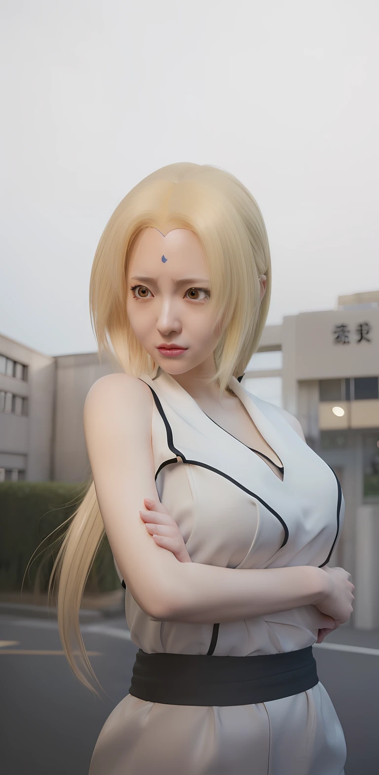a close up of a person with a yellow shirt and yellow hair, realistic anime 3 d style, 3 d anime realistic, hyper realistic anime, realistic anime, anime girl in real life, anime cgi style, photorealistic anime, realistic anime artstyle, anime realism style, semi - realistic anime, realistic young anime girl, semi realistic anime, tsunade